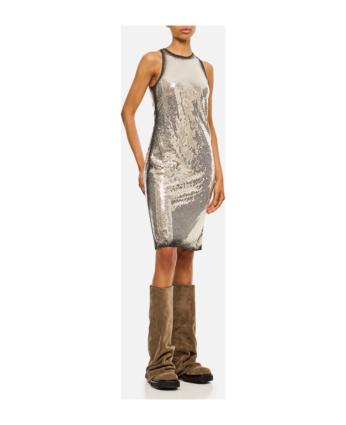 The Attico Sequins Mini Dress - Silver