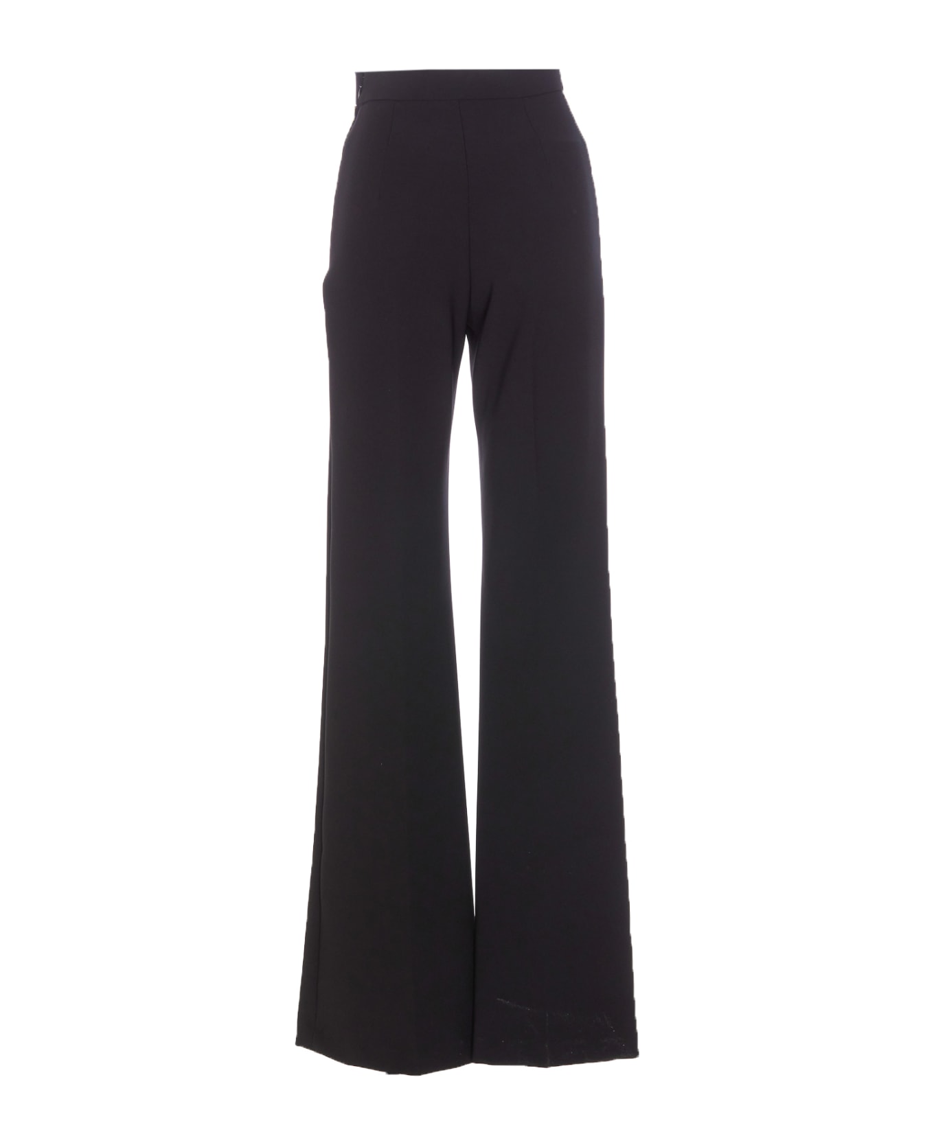 Elisabetta Franchi Palazzo Pants With Logo Belt - Black