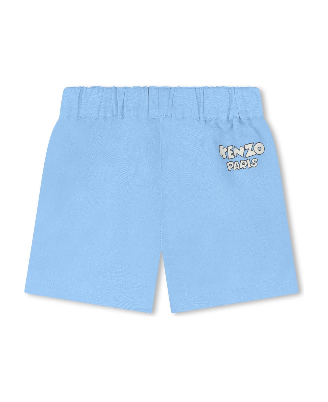 Kenzo Kids Shorts Sportivi Con Stampa - Light blue ボトムス