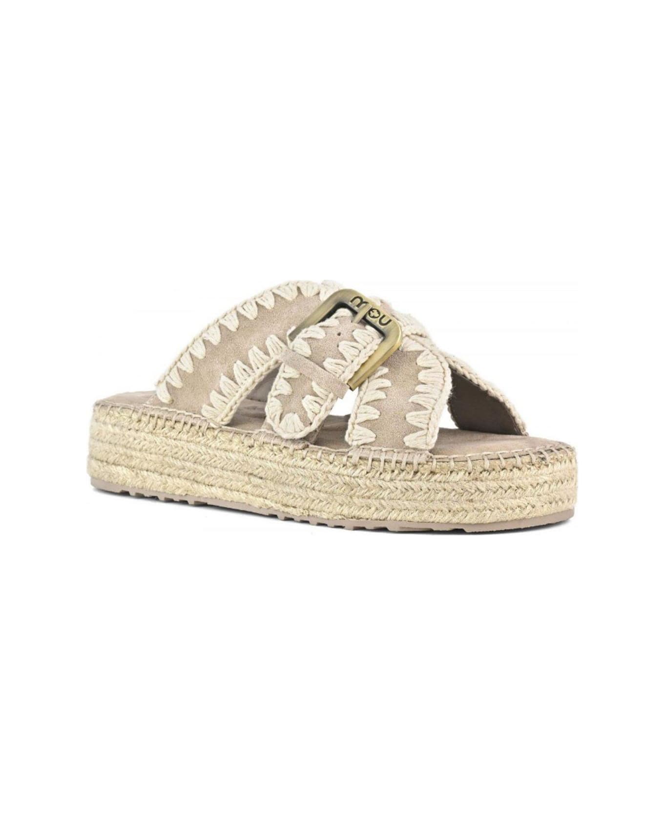 Mou Crossover Strapped Sandals - White