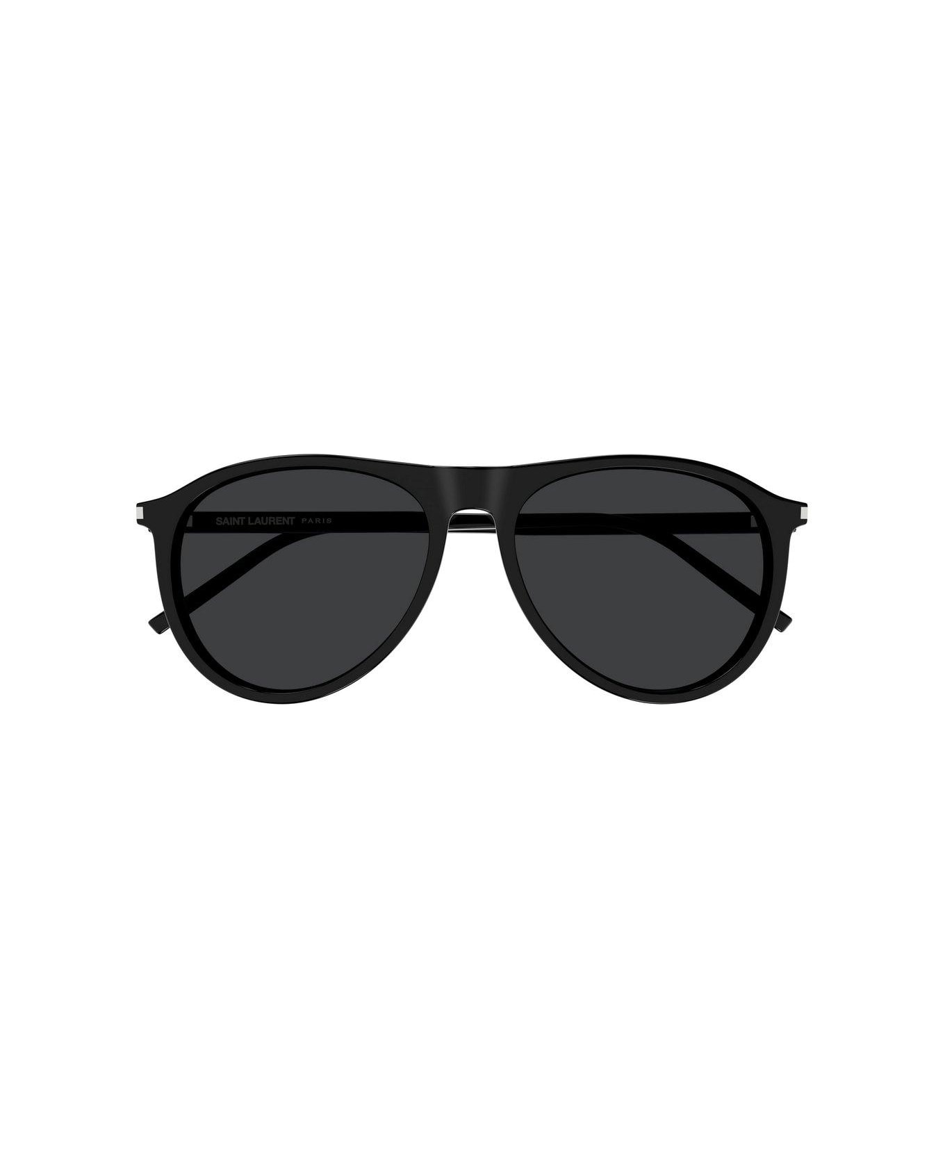 Saint Laurent Eyewear Aviator Frame Sunglasses - 001-BLACK-BLACK-BLACK