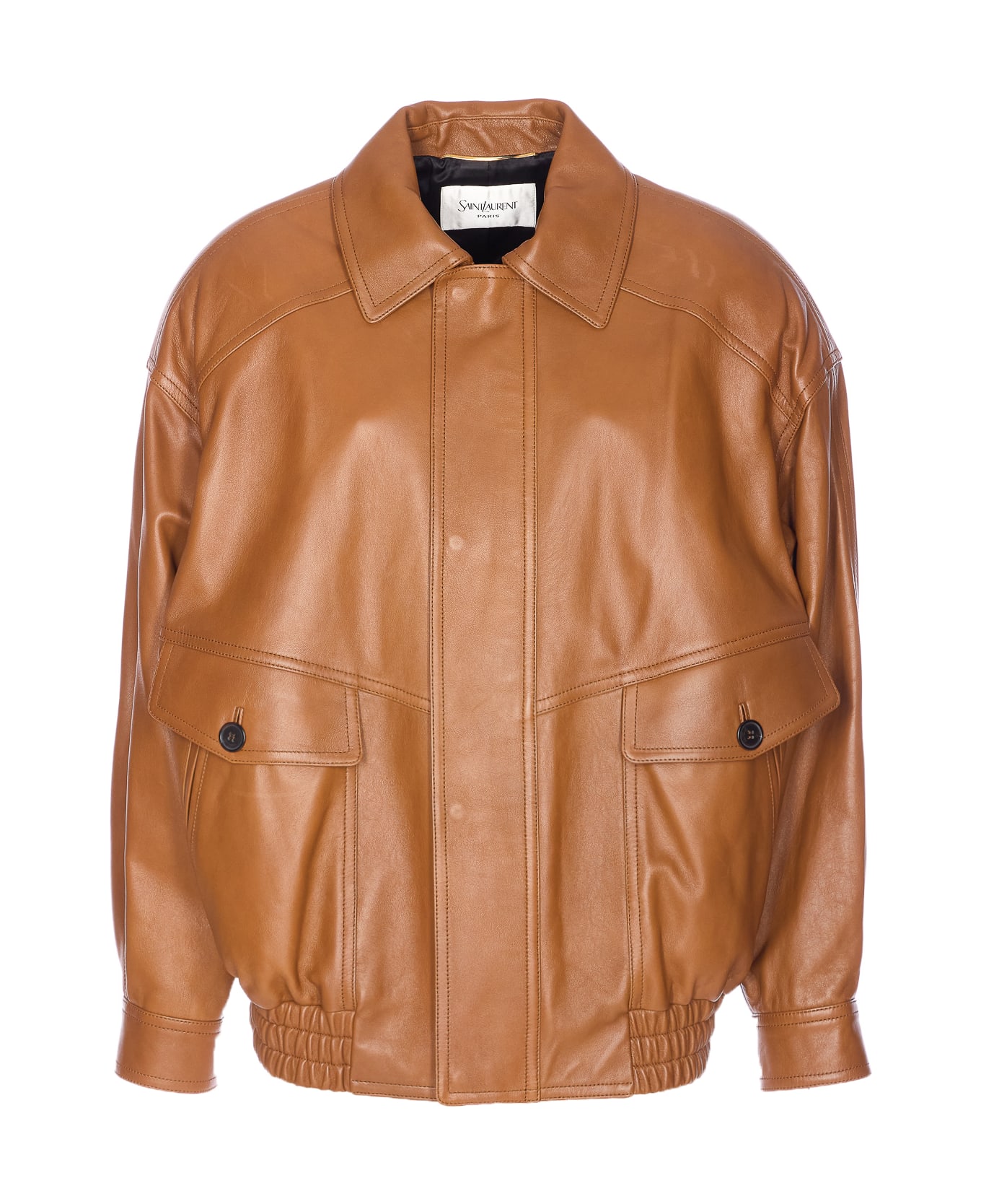 Saint Laurent Leather Jacket - Brown