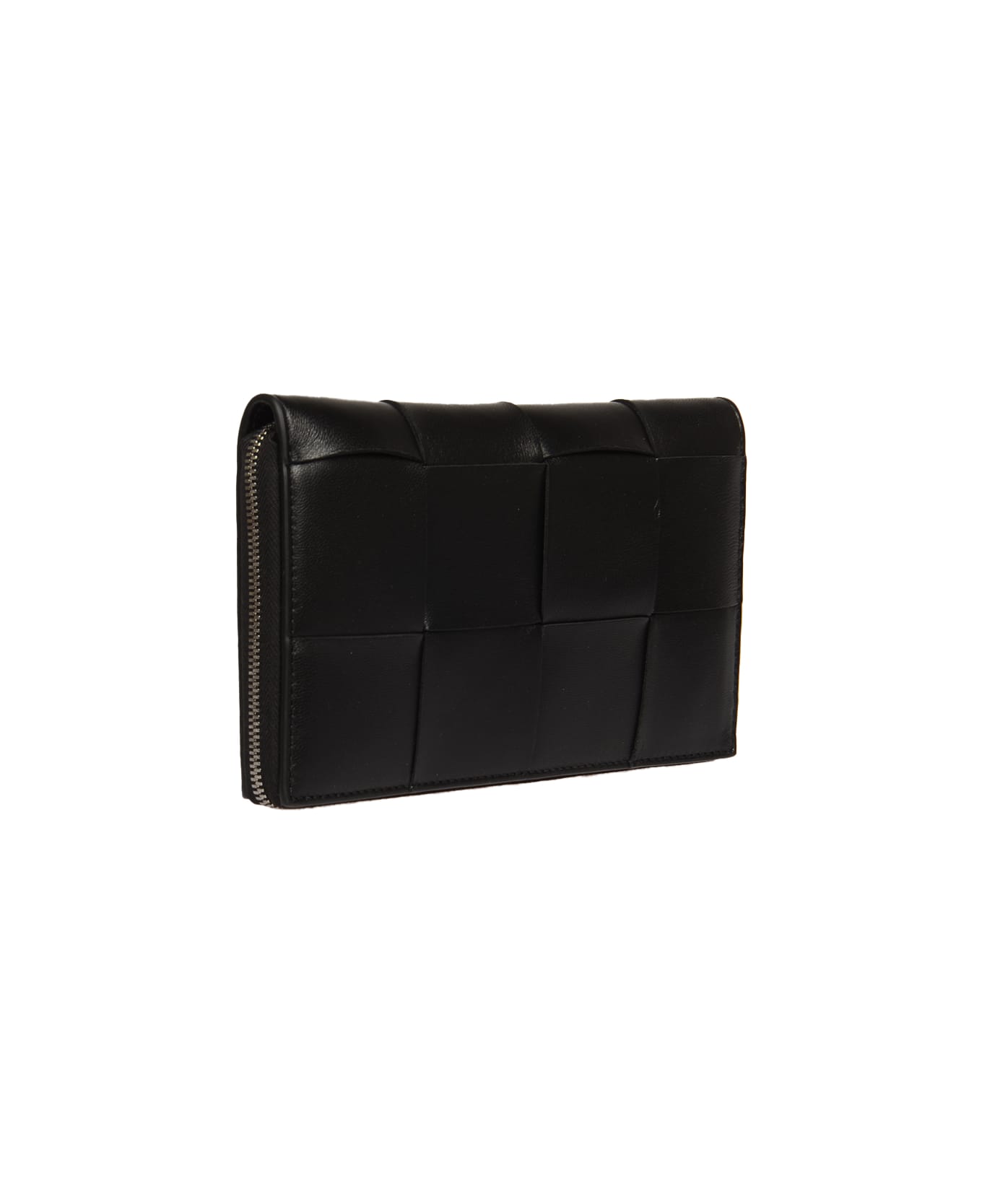 Bottega Veneta Weave Zip Wallet - Black/Silver 財布