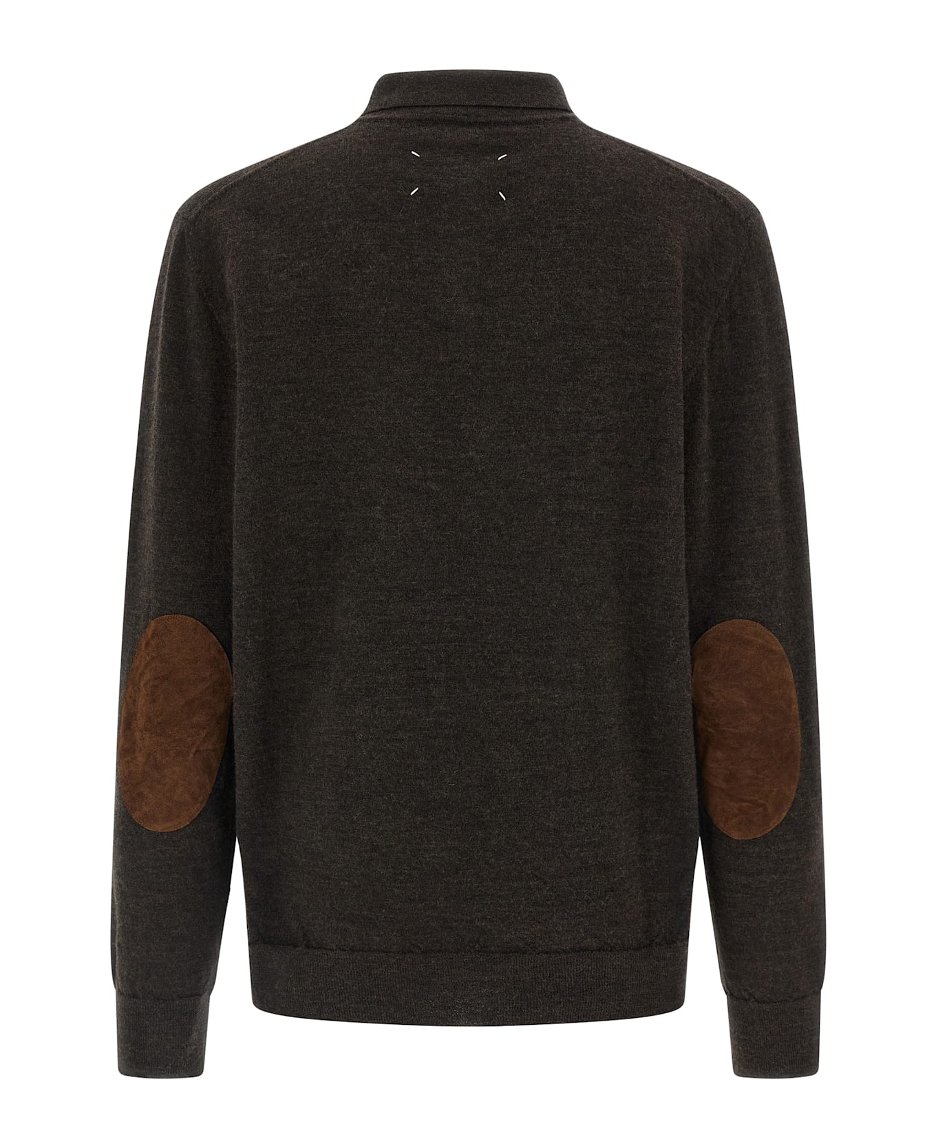 Maison Margiela Suede Patch Polo Shirt - Brown