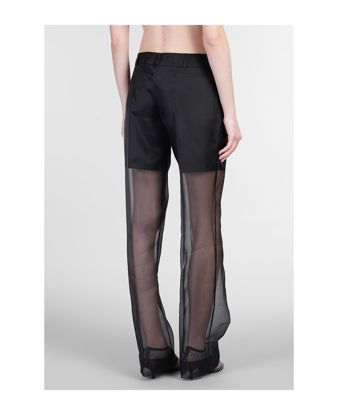 Del Core Pants In Black Silk - black