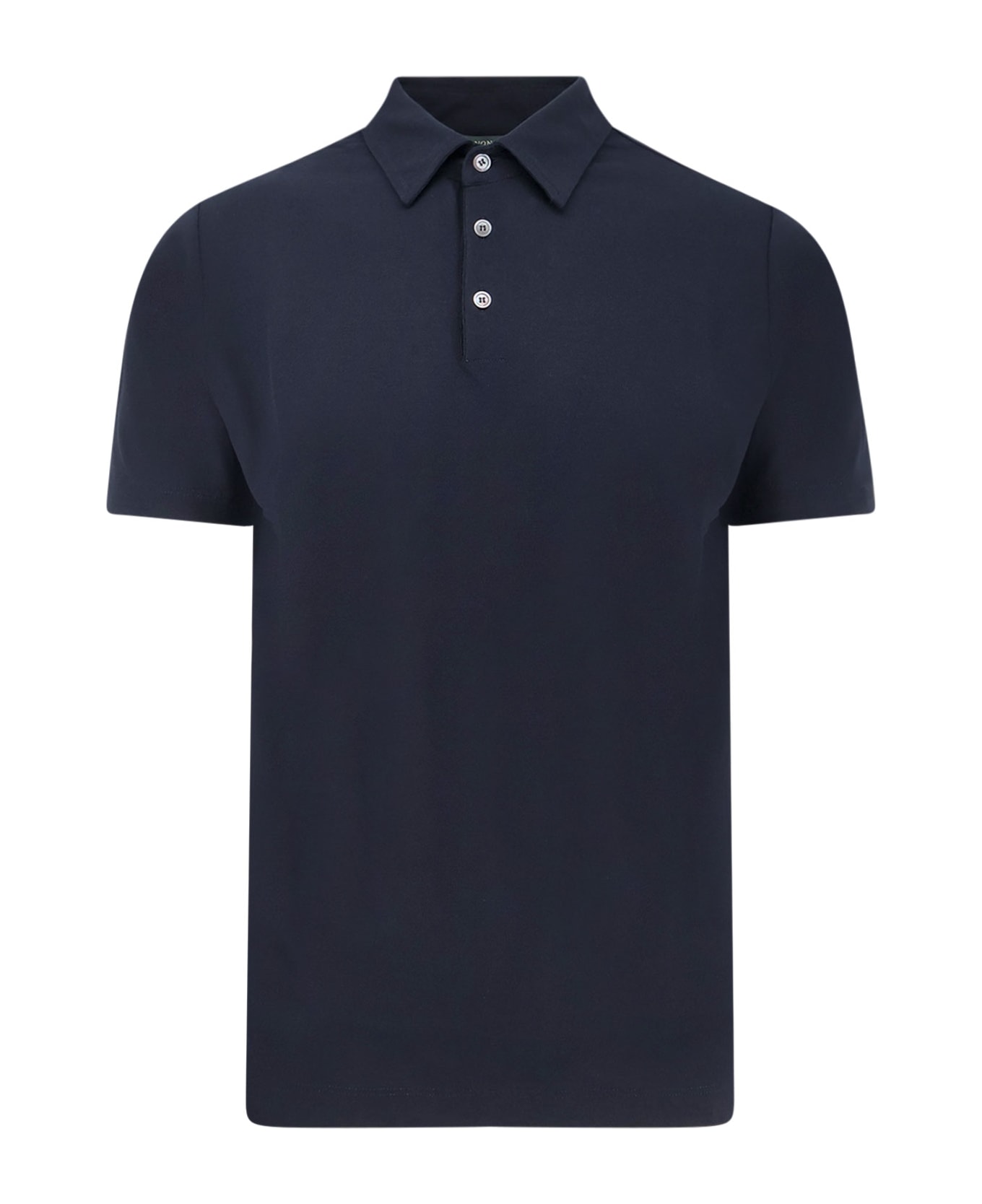Zanone Icecotton Polo Shirt With Lateral Slits - Blue
