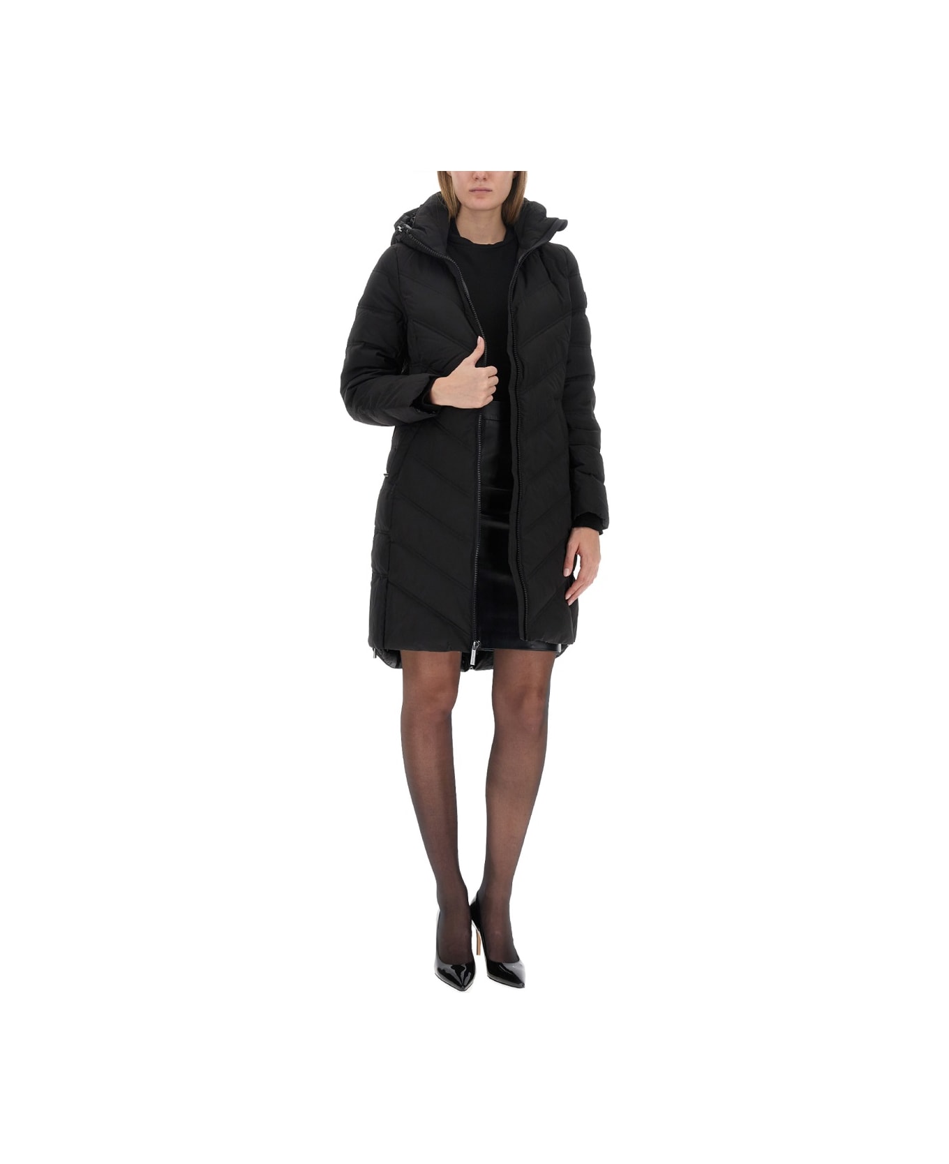 Michael Kors Hooded Parka - BLACK コート