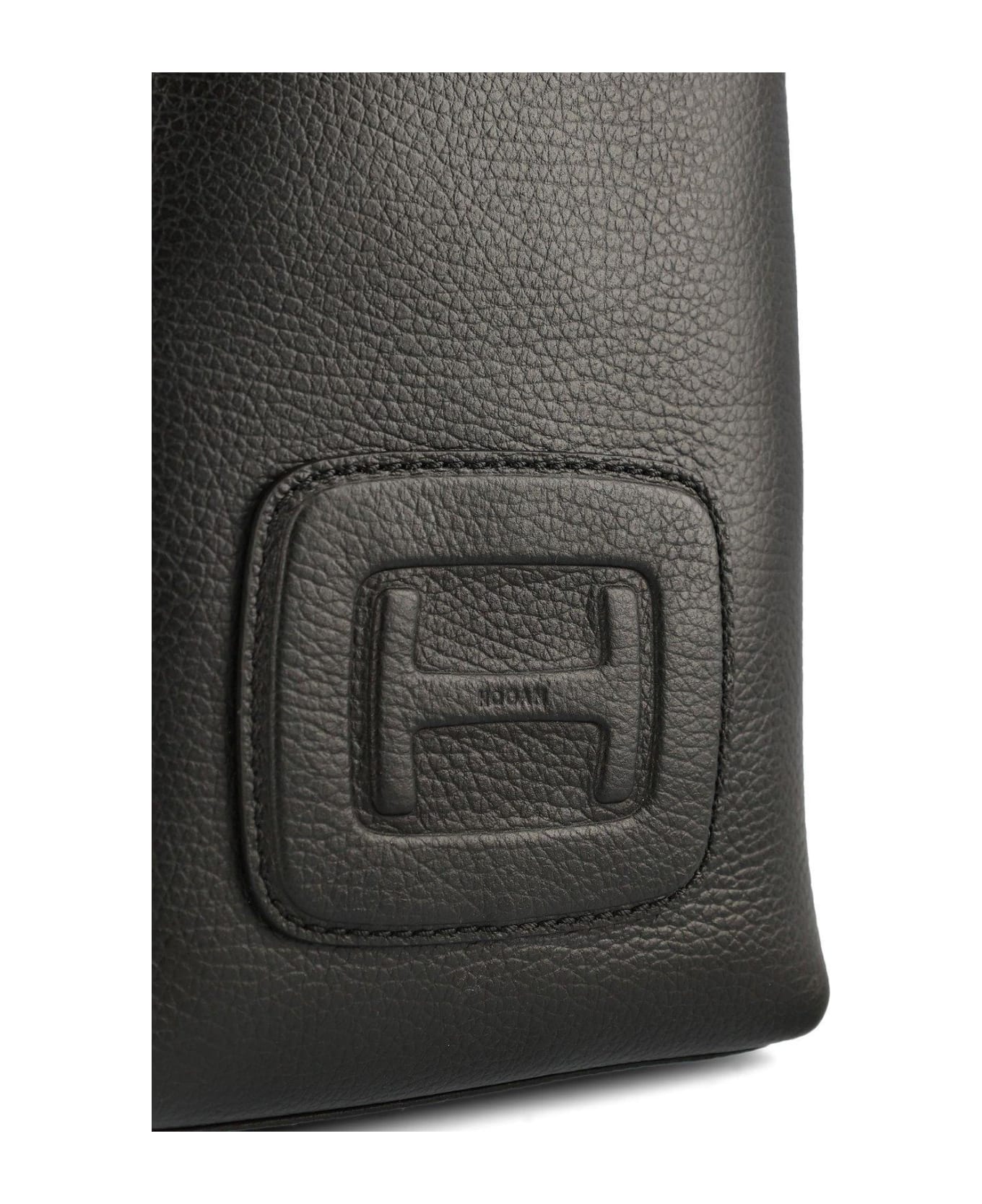 Hogan Logo Embossed H-bag Mini Shopping Bag - Black トートバッグ