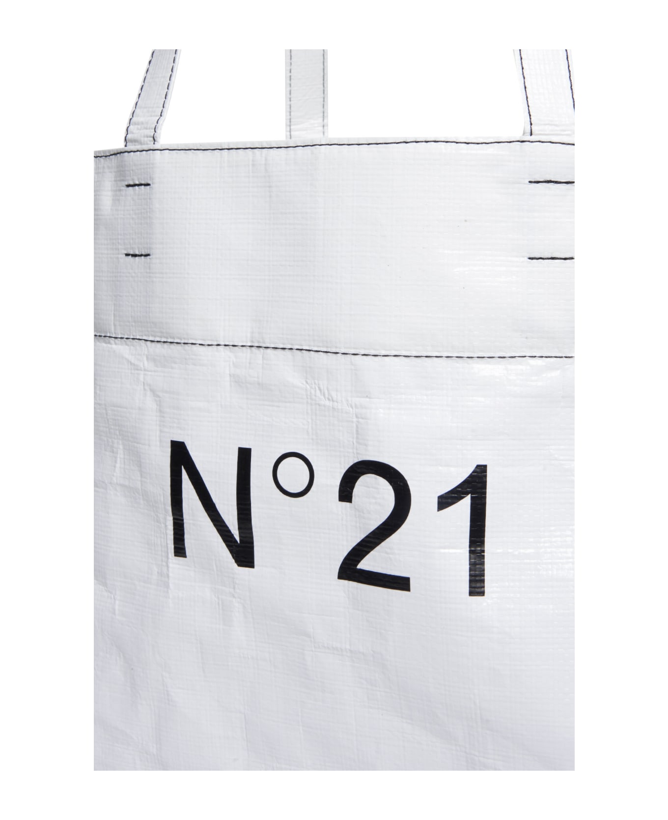 N.21 N21w23u Bags N°21 White Shopper Bag With Institutional Logo - Bianco