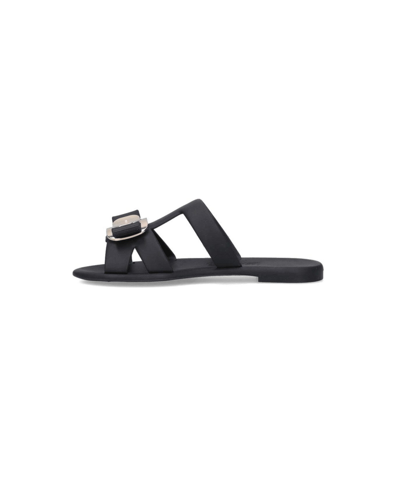 Ferragamo "vara" Slide Sandals - Black  