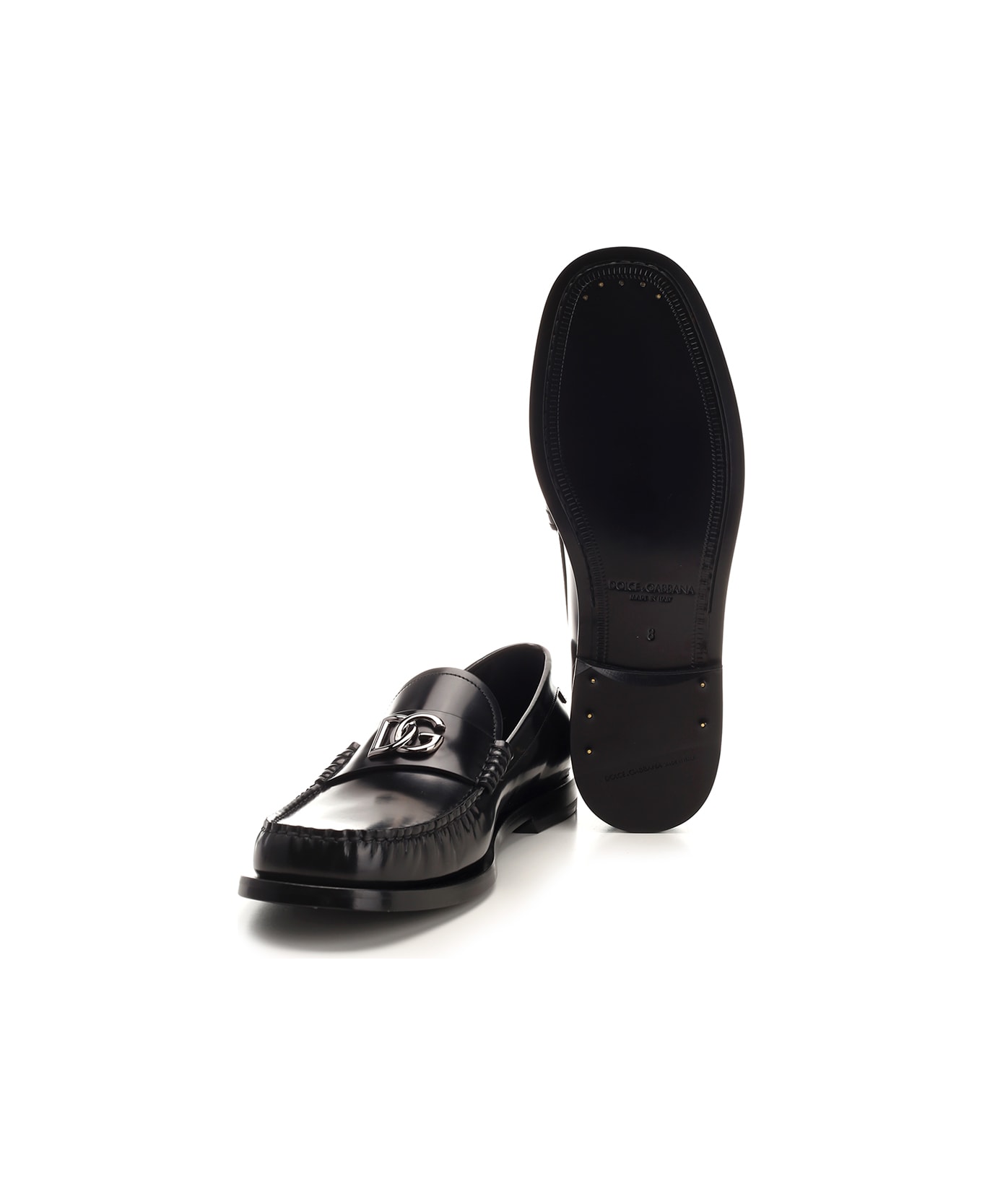 Dolce & Gabbana Black Brushed Leather Loafer - Black