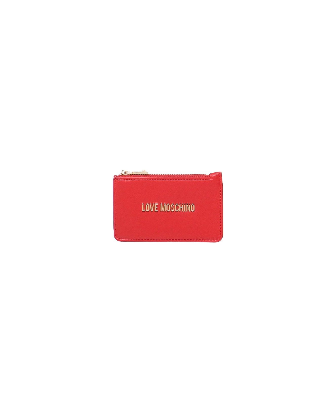 Love Moschino Logo Lettering Zipped Wallet - Red 財布
