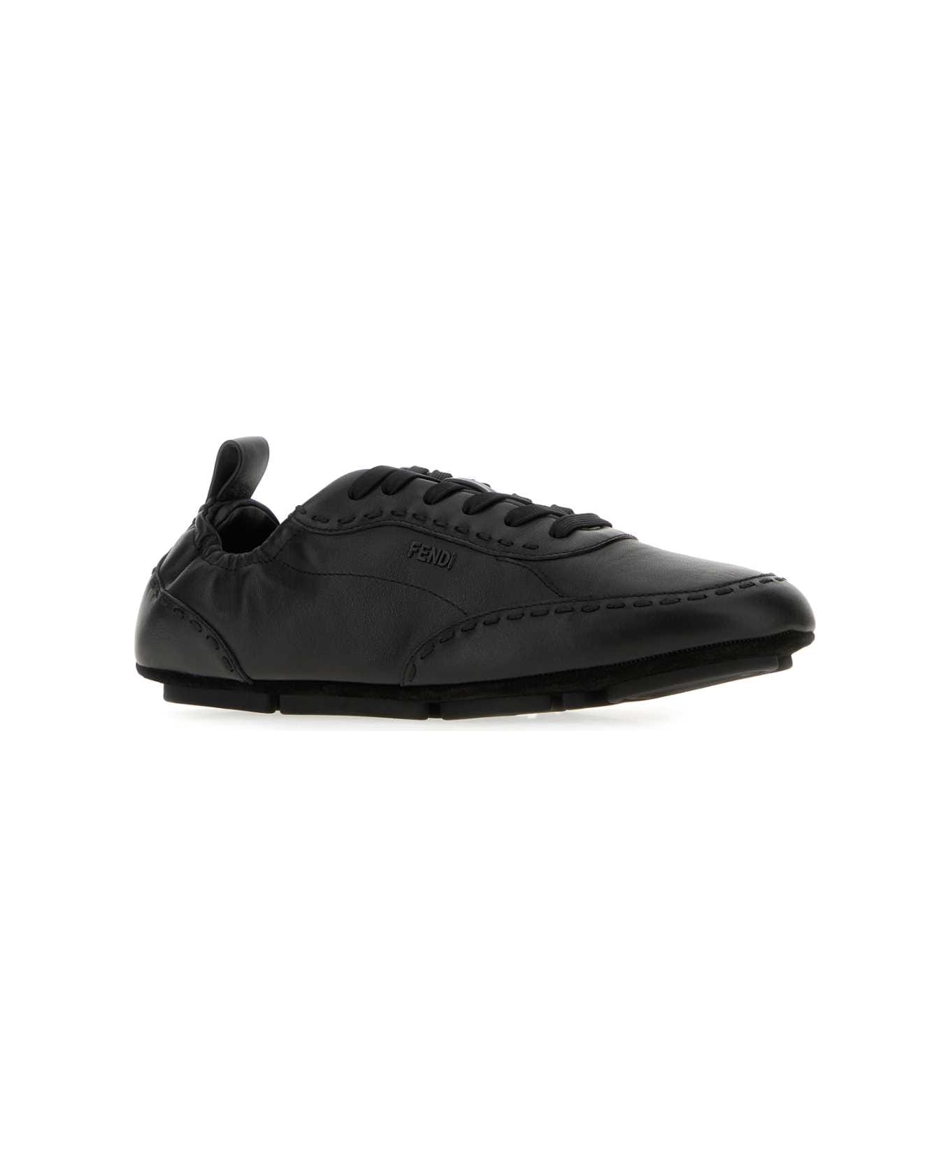 Fendi Black Leather Fendi Fit Sneakers - BLACK