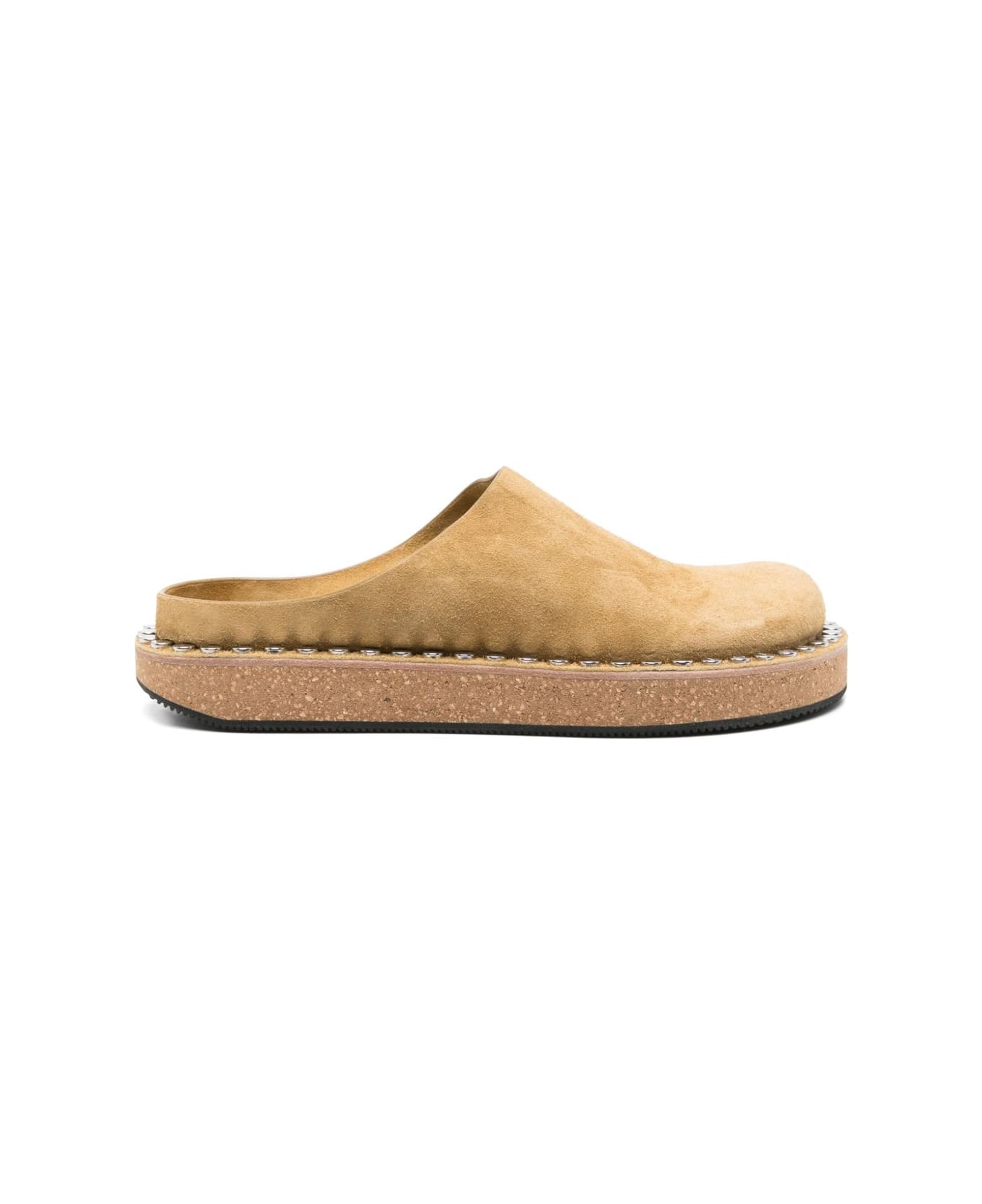 Loewe Rivet Suede Mules - Beige