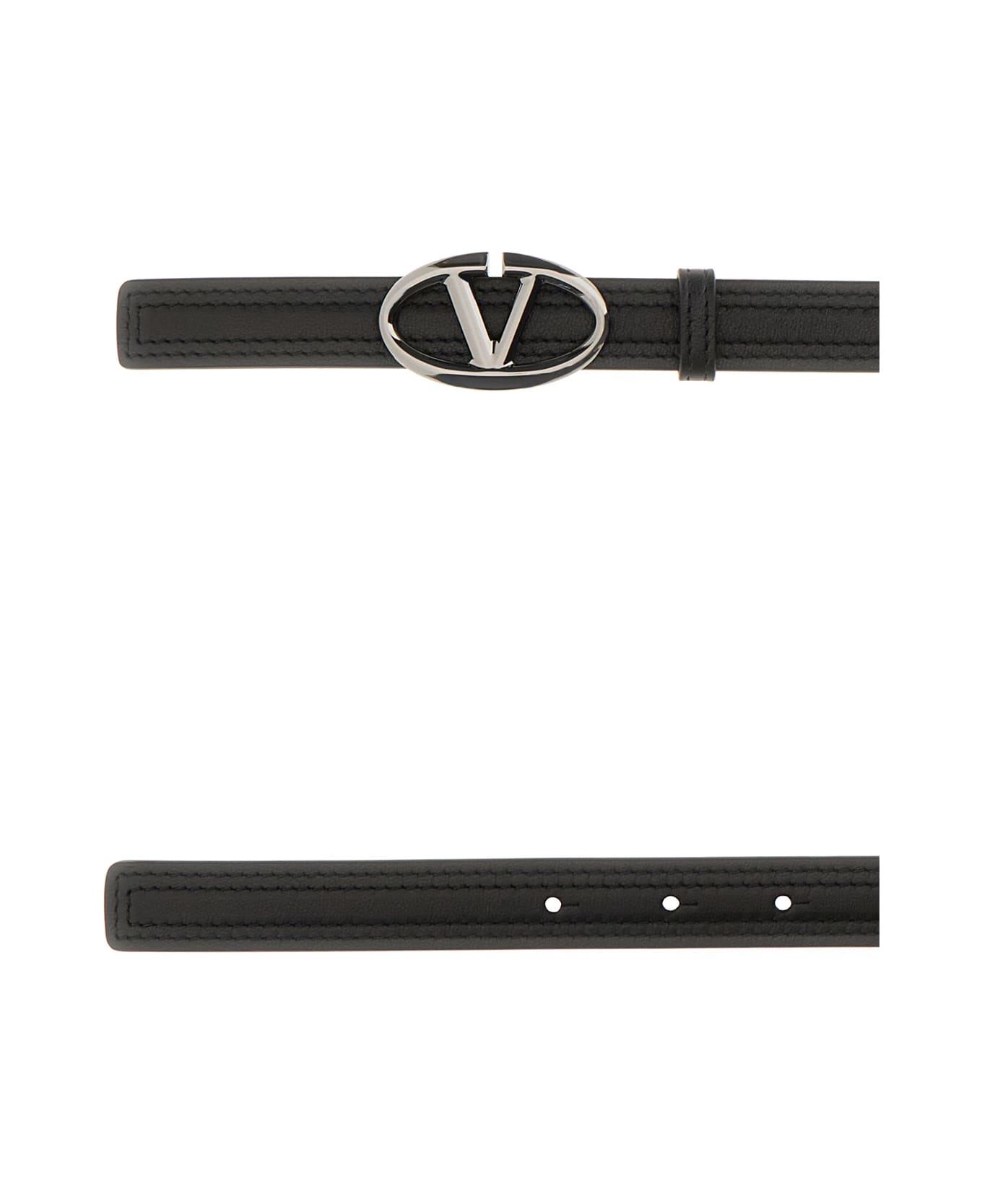 Valentino Garavani Black Leather Belt - NERO