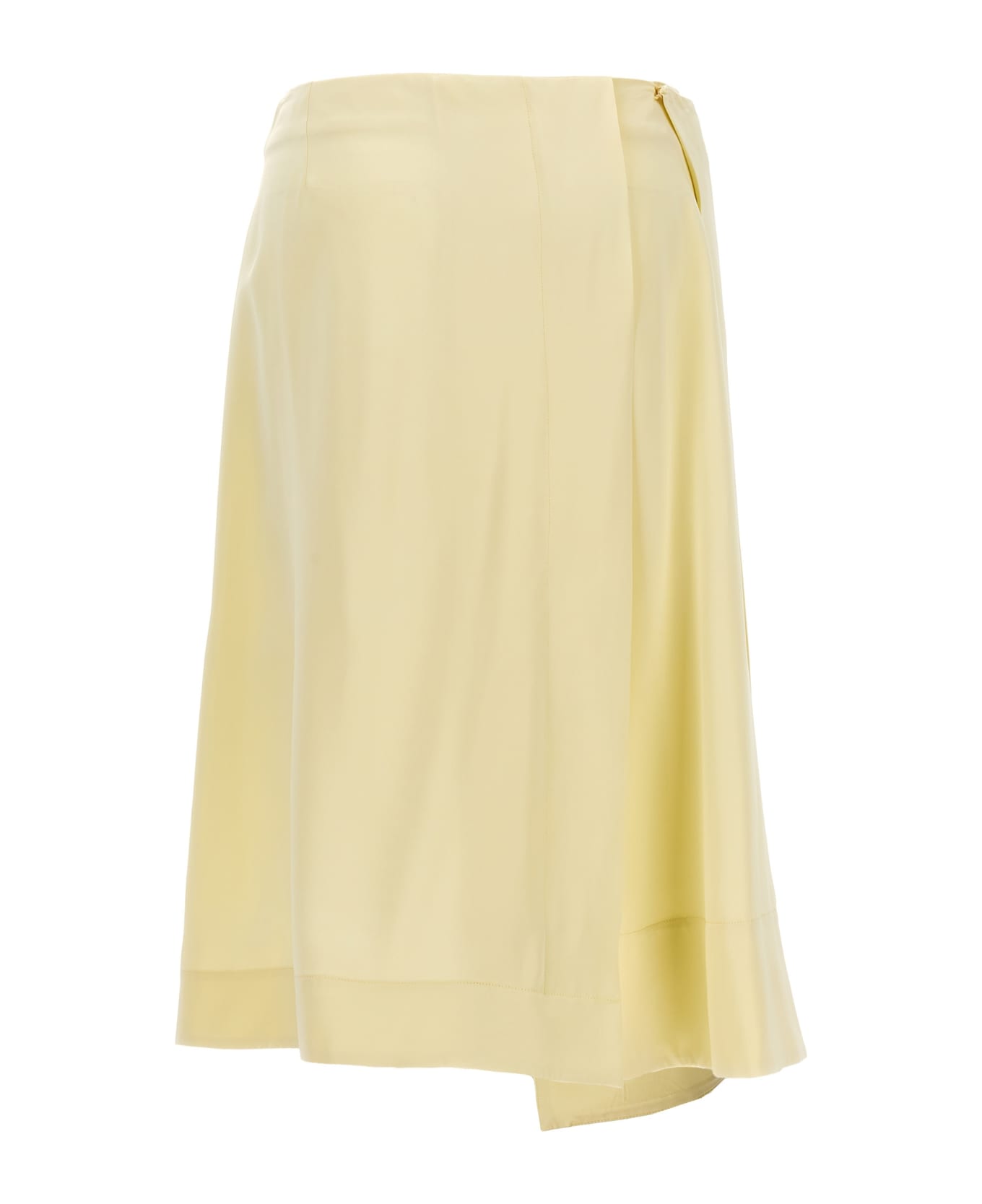Jil Sander Satin Skirt With Side Slit - Yellow スカート