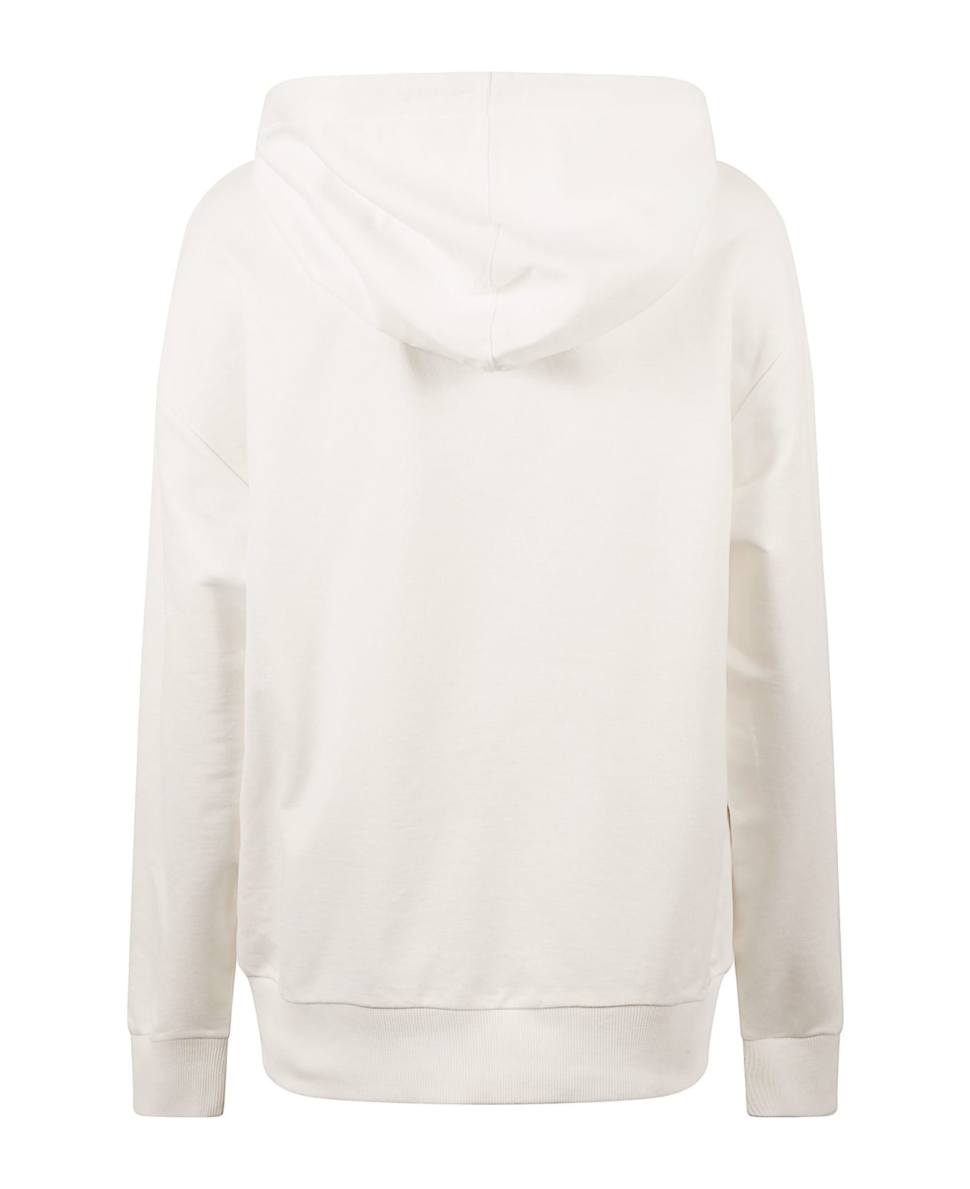 Moncler Chest Logo Patch Hooded Sweatshirt - White
