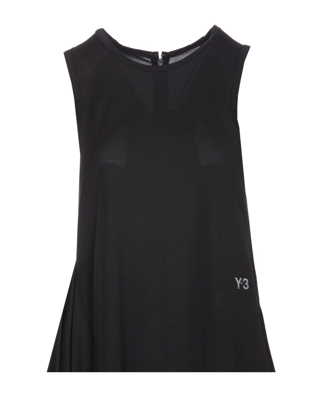 Y-3 Sleeveless Draped Asymmetric Dress - BLACK ワンピース＆ドレス