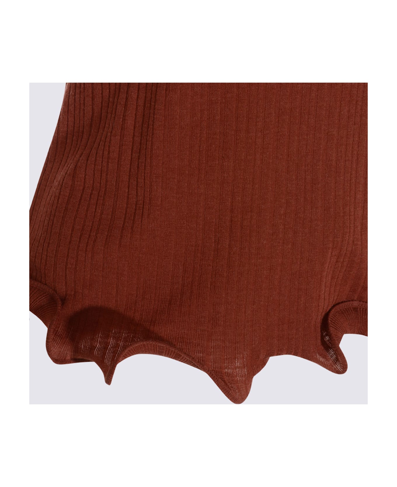 Fendi Dark Red Wool Knitwear - Rust