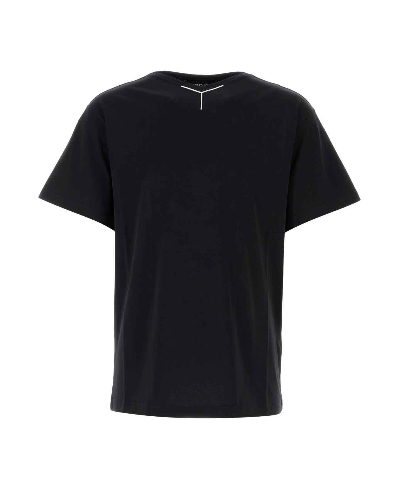 Y/Project Black Cotton T-shirt - BLACK