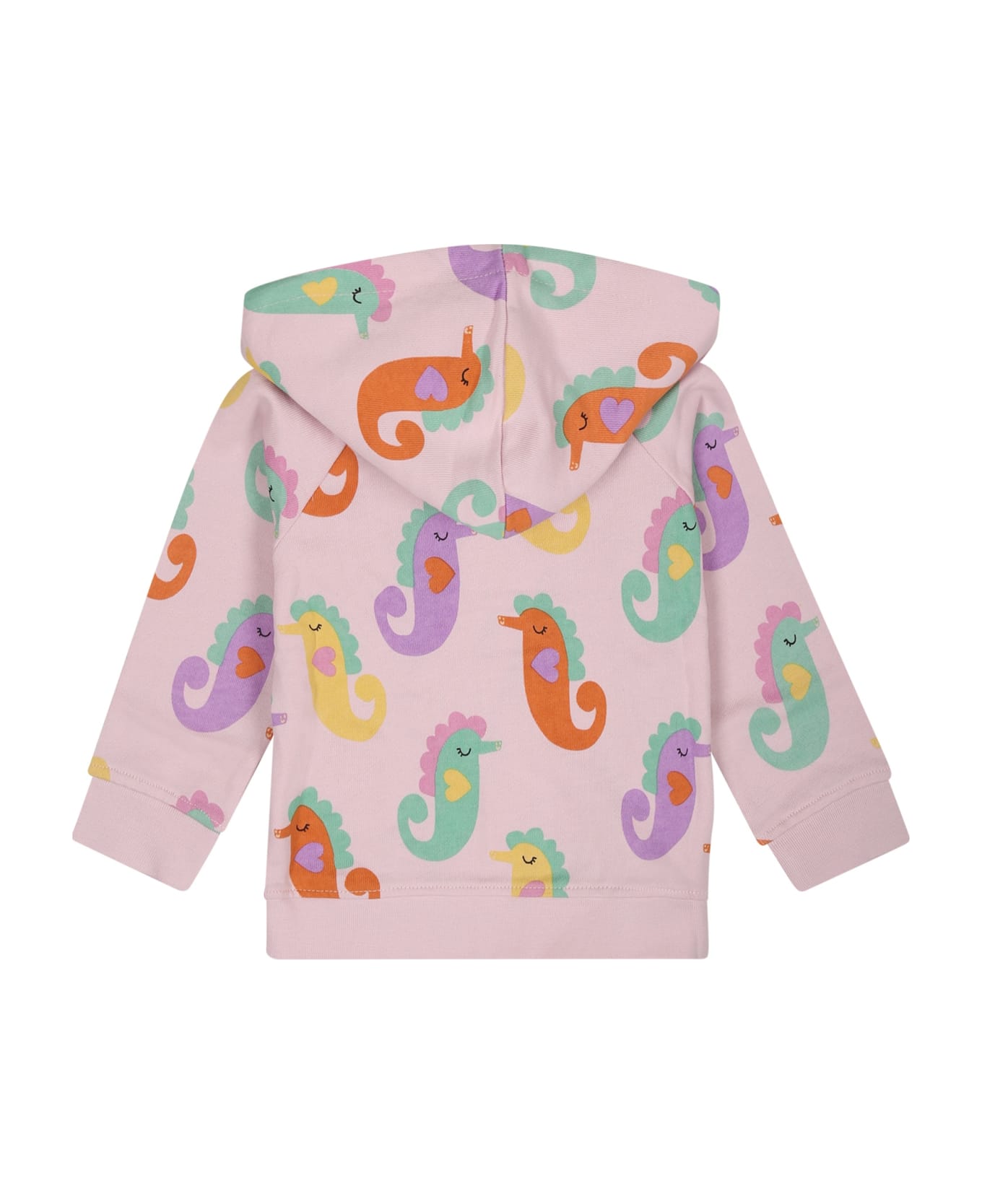 Stella McCartney Kids Pink Sweatshirt For Baby Girl With Seahorse - Violet