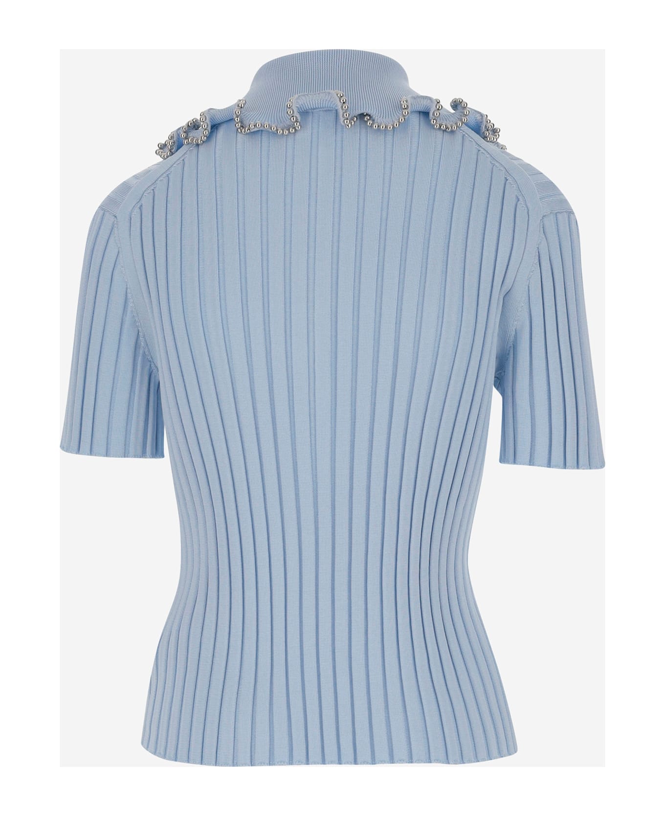 Jil Sander Viscose Polo Shirt - Light Blue