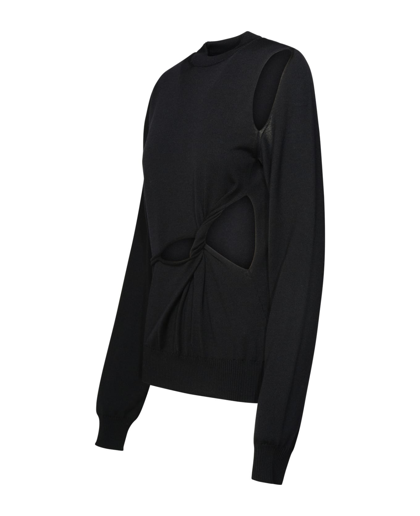 SportMax Black Virgin Wool Sweater - Black