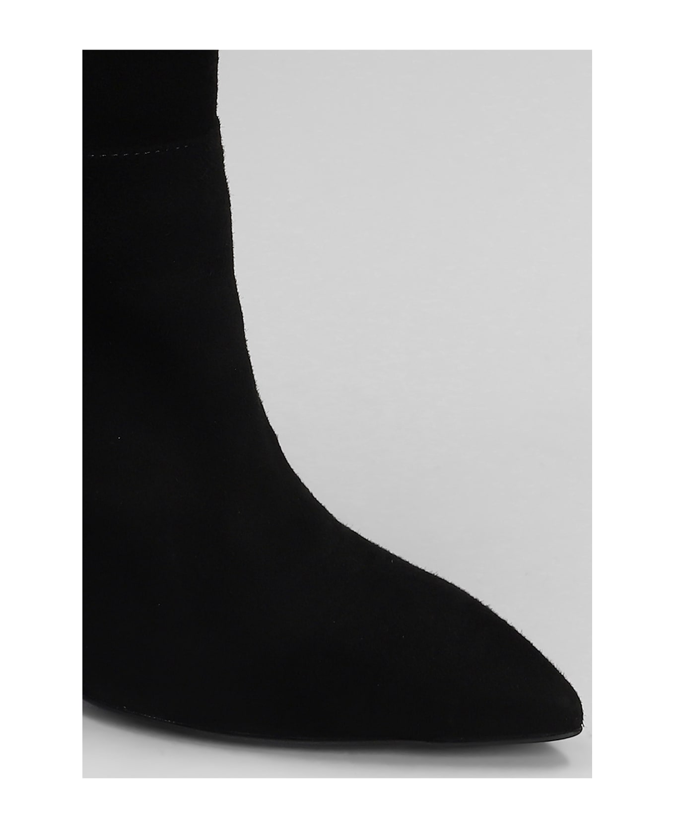 Via Roma 15 High Heels Ankle Boots In Black Suede - black