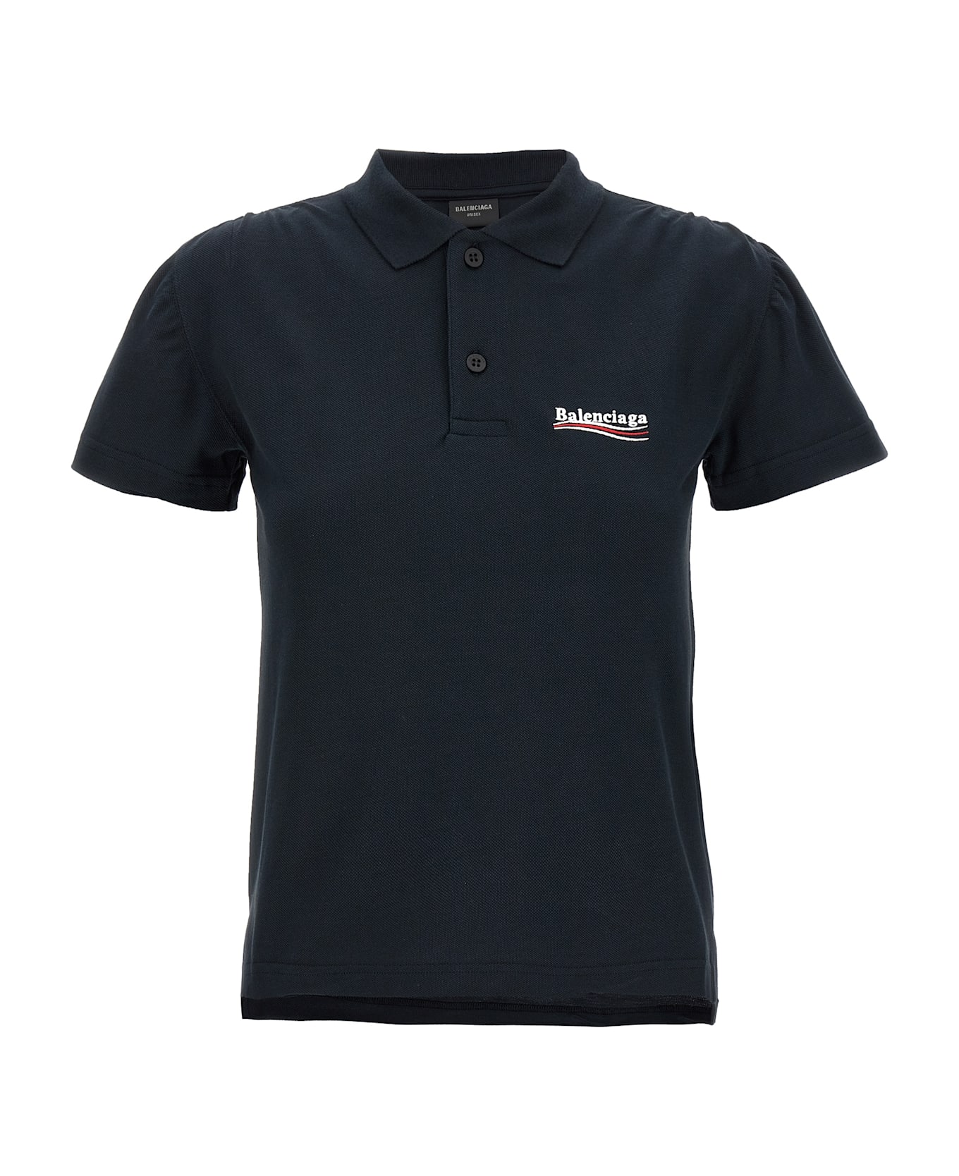 Balenciaga Logo Embroidery Polo Shirt - Blue