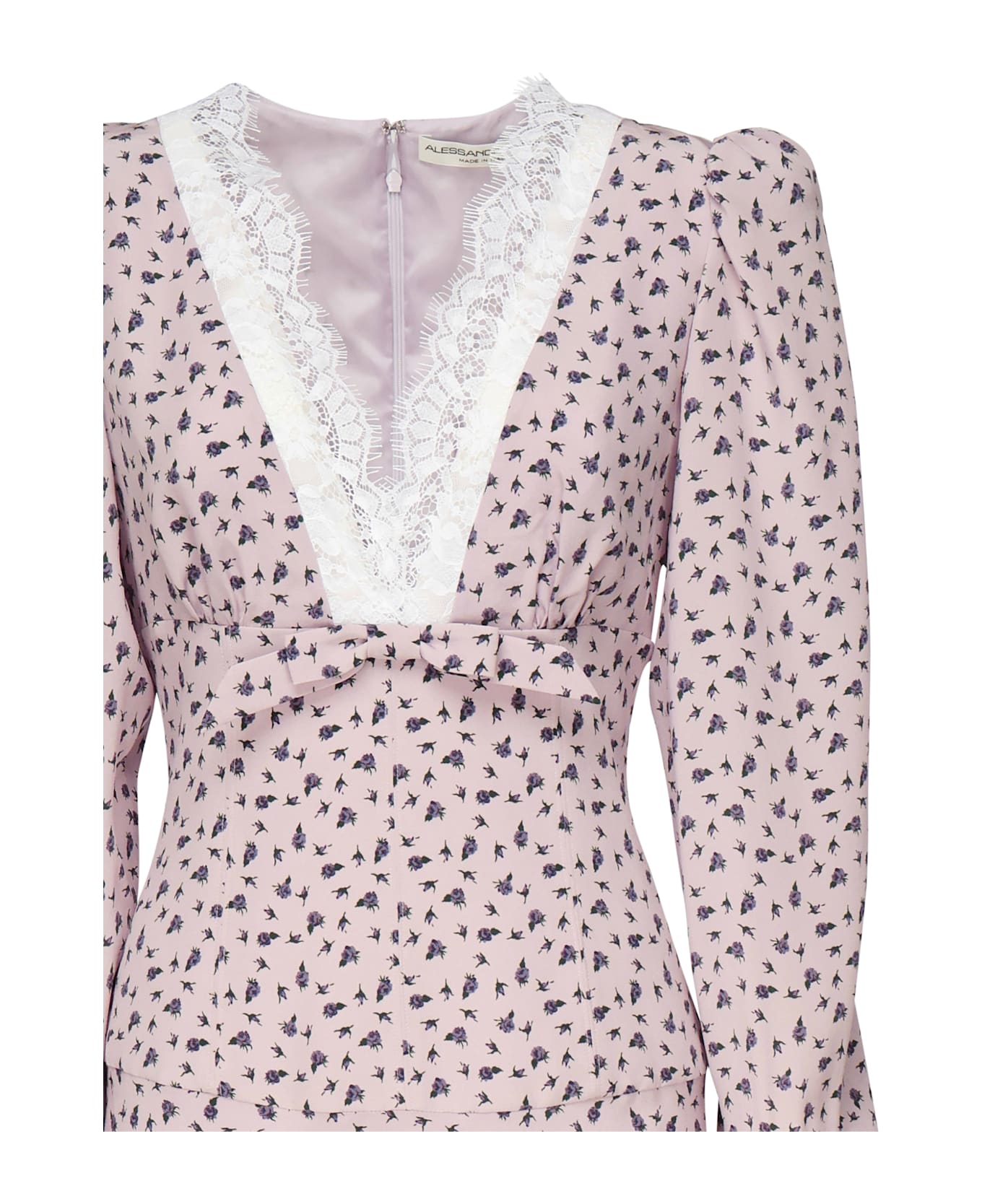 Alessandra Rich Rose Print Dress - Pink