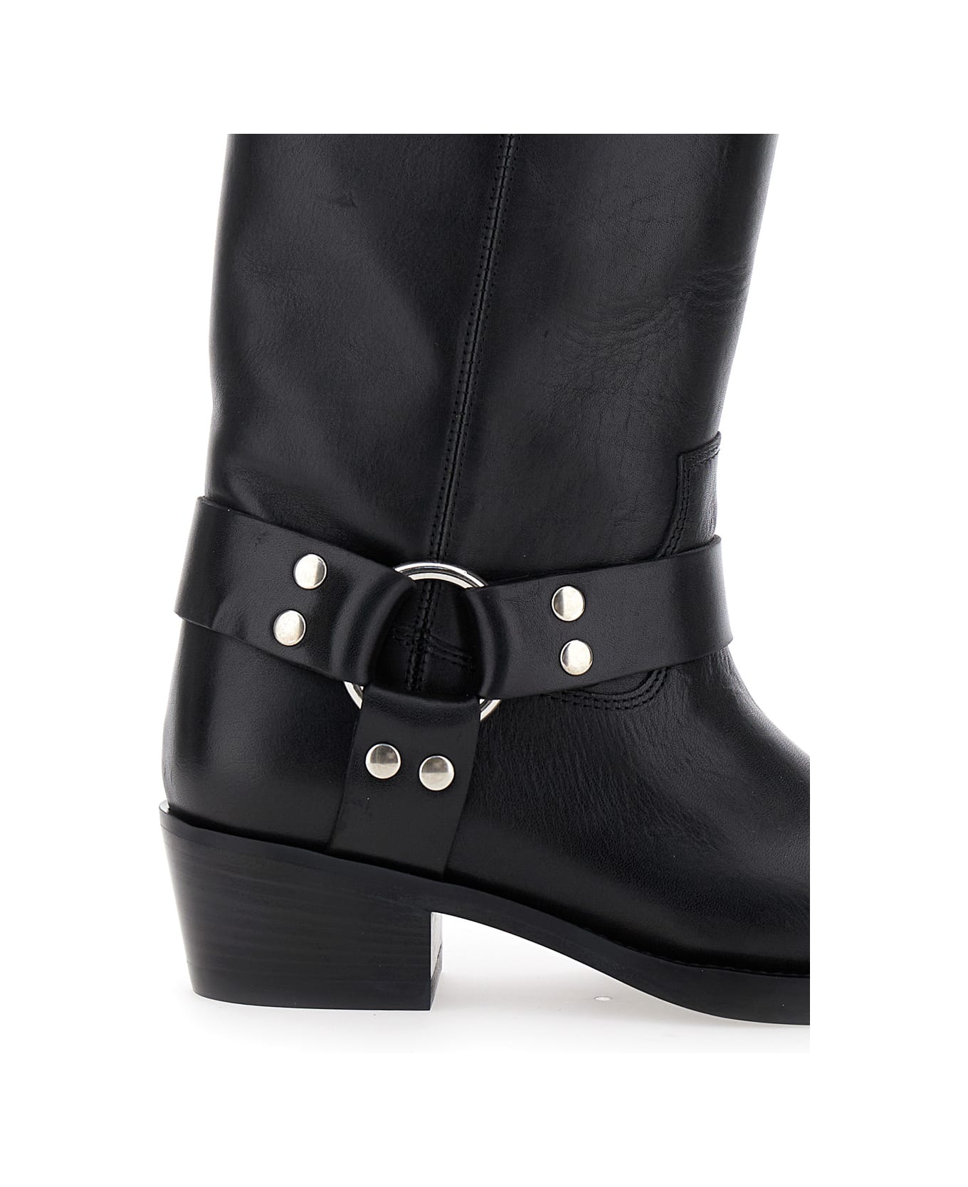 Paris Texas 'roxy' Black Western Style Ankle Boots In Leather Woman - Black