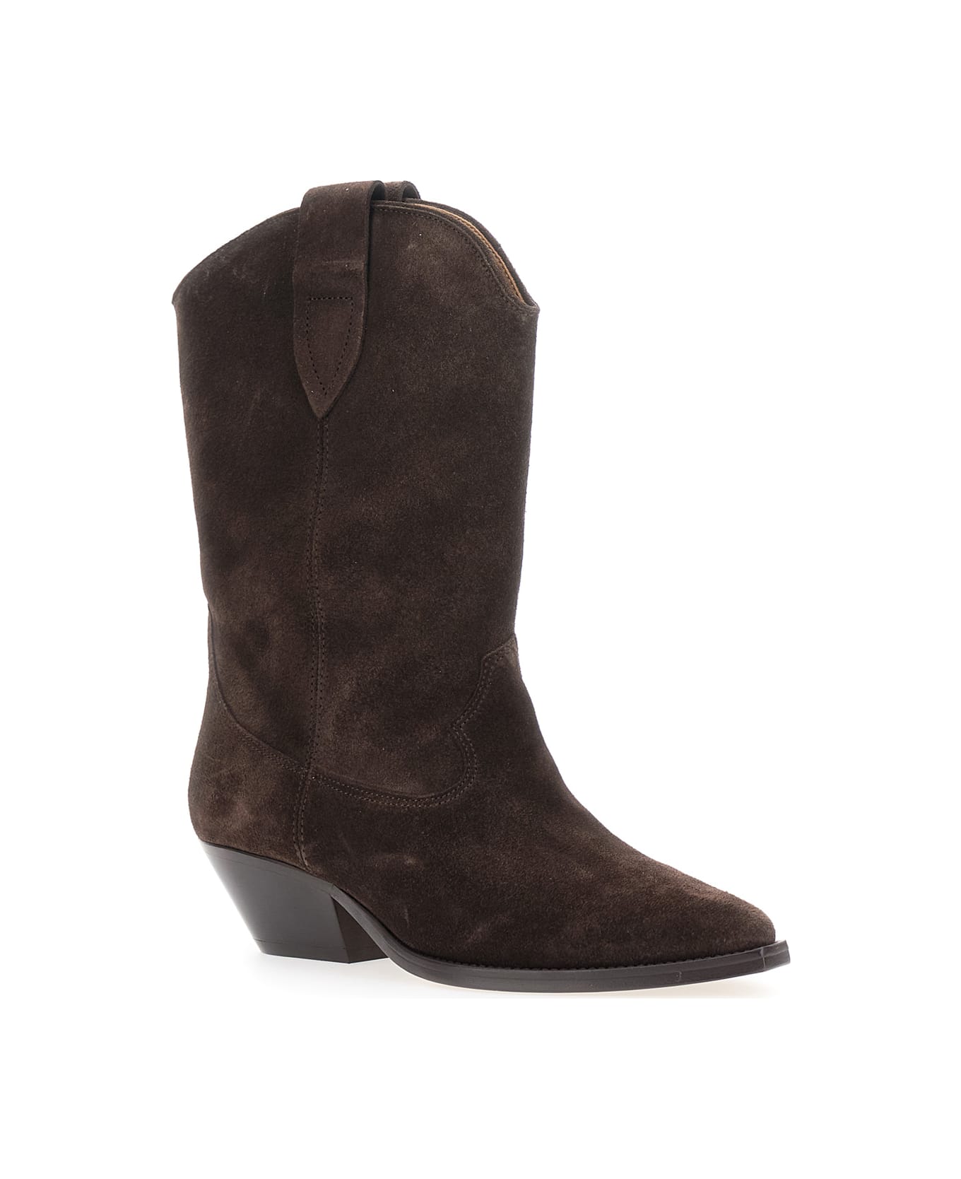 Isabel Marant 'duerto' Brown Ankle Boots With Low Block Heel In Suede Woman - Brown