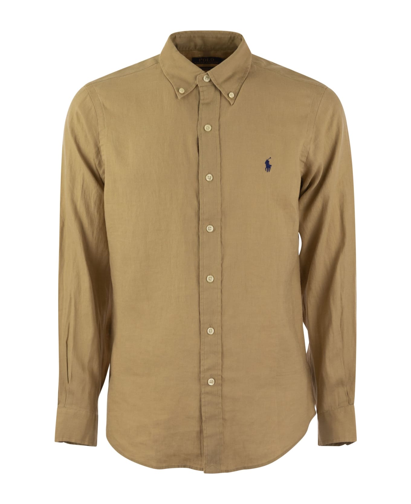 Ralph Lauren Custom-fit Linen Shirt - Beige/Khaki