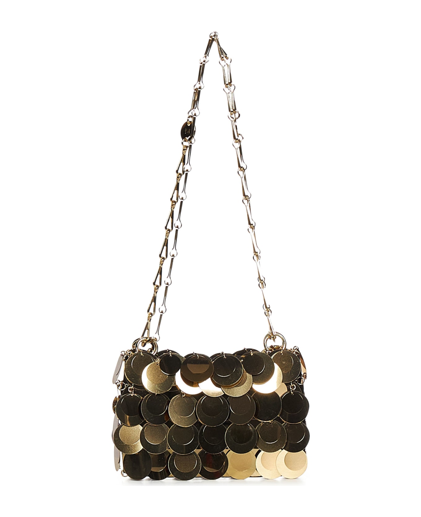 Paco Rabanne Mini Sparkle Shoulder Bag - Golden