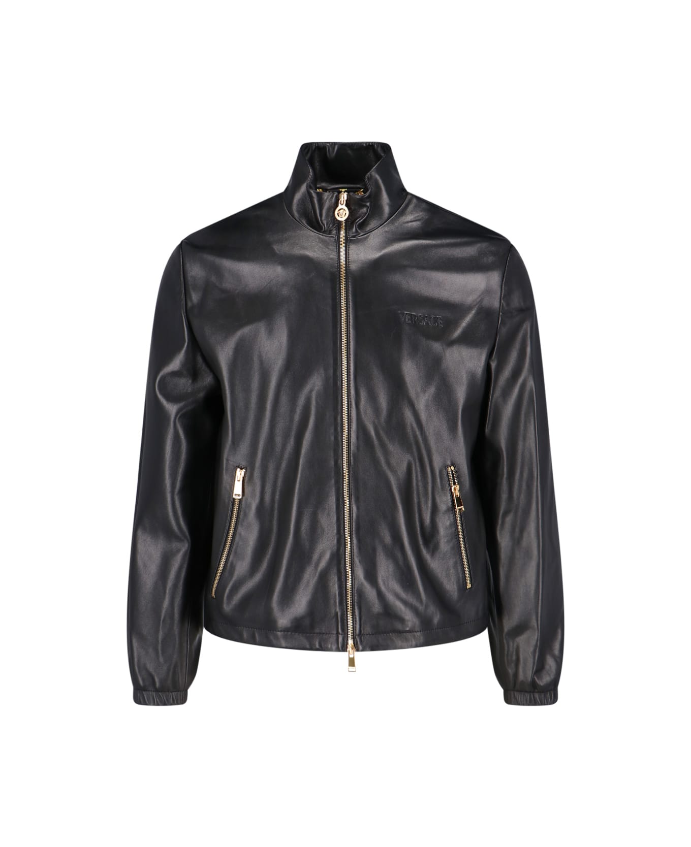 Versace Black Leather Jacket - Black