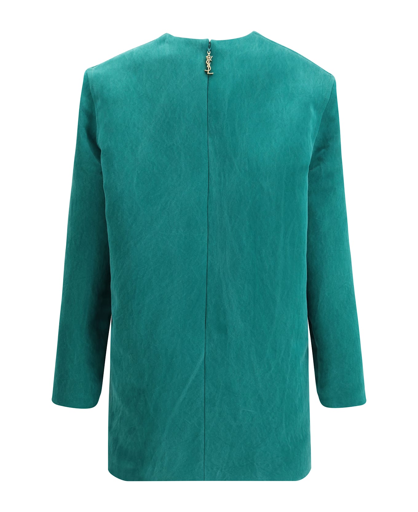 Saint Laurent Stonewashed Silk Satin Boxy Dress