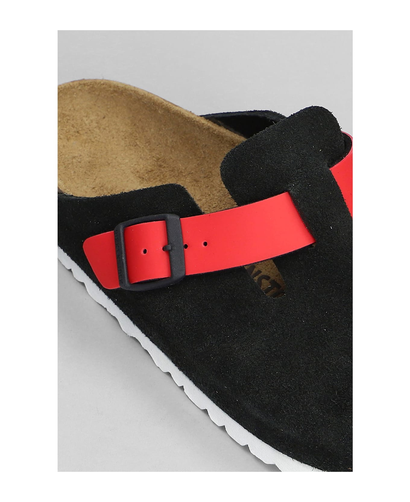 Birkenstock Boston Slipper-mule In Black Suede - black