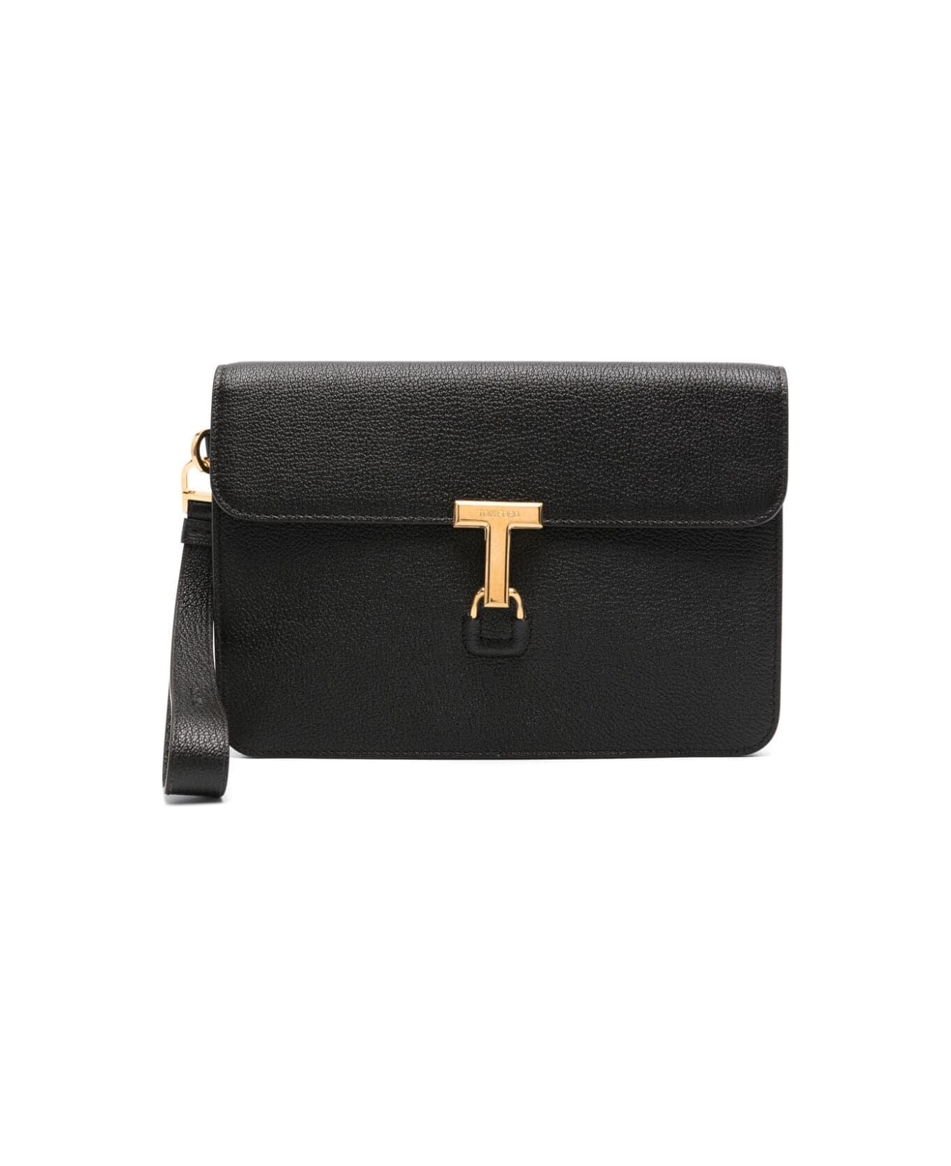 Tom Ford Shiny Grain Goat Monarch Portfolio - Dark Brown