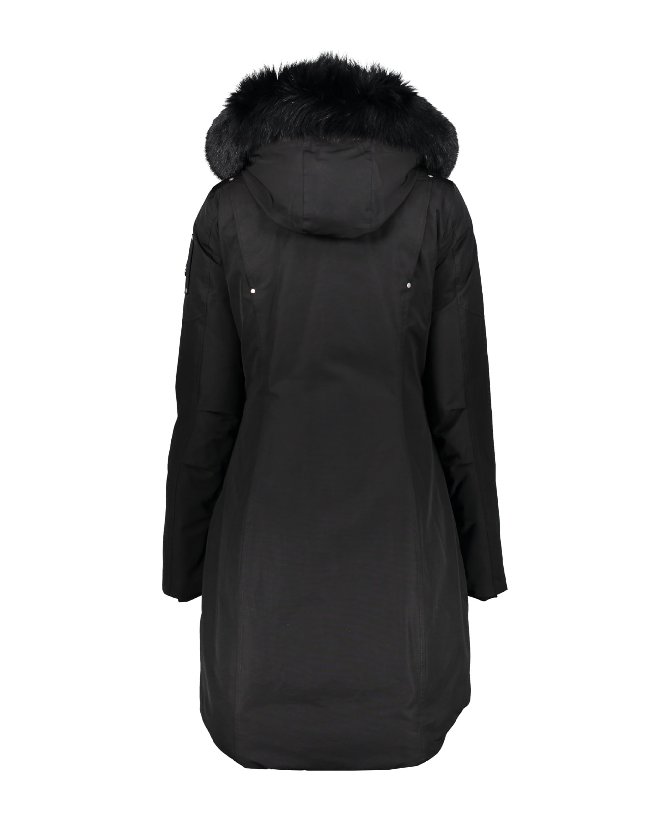 Moose Knuckles Padded Parka With Fur Hood - black コート