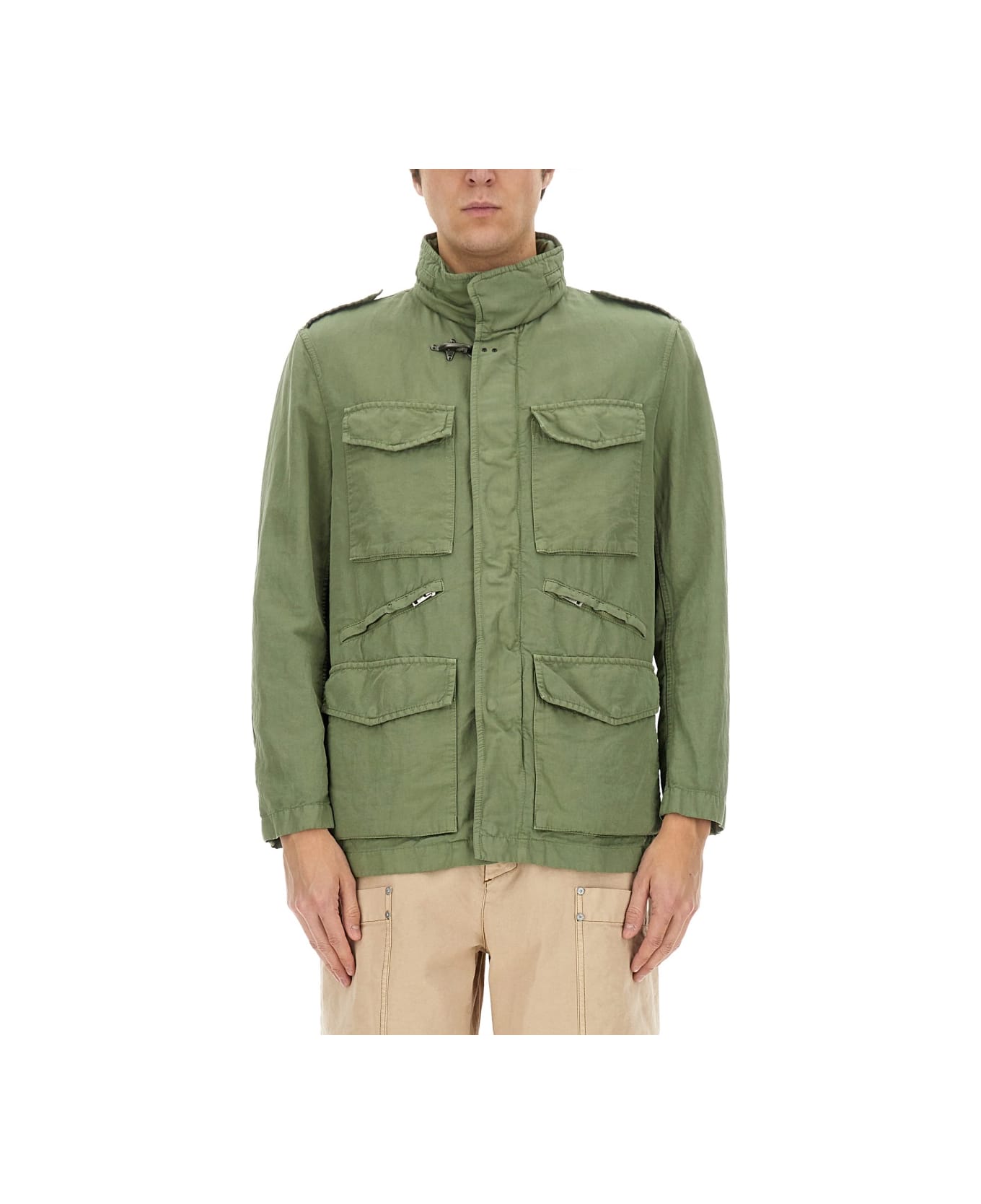 Fay Jacket With Pockets - GREEN