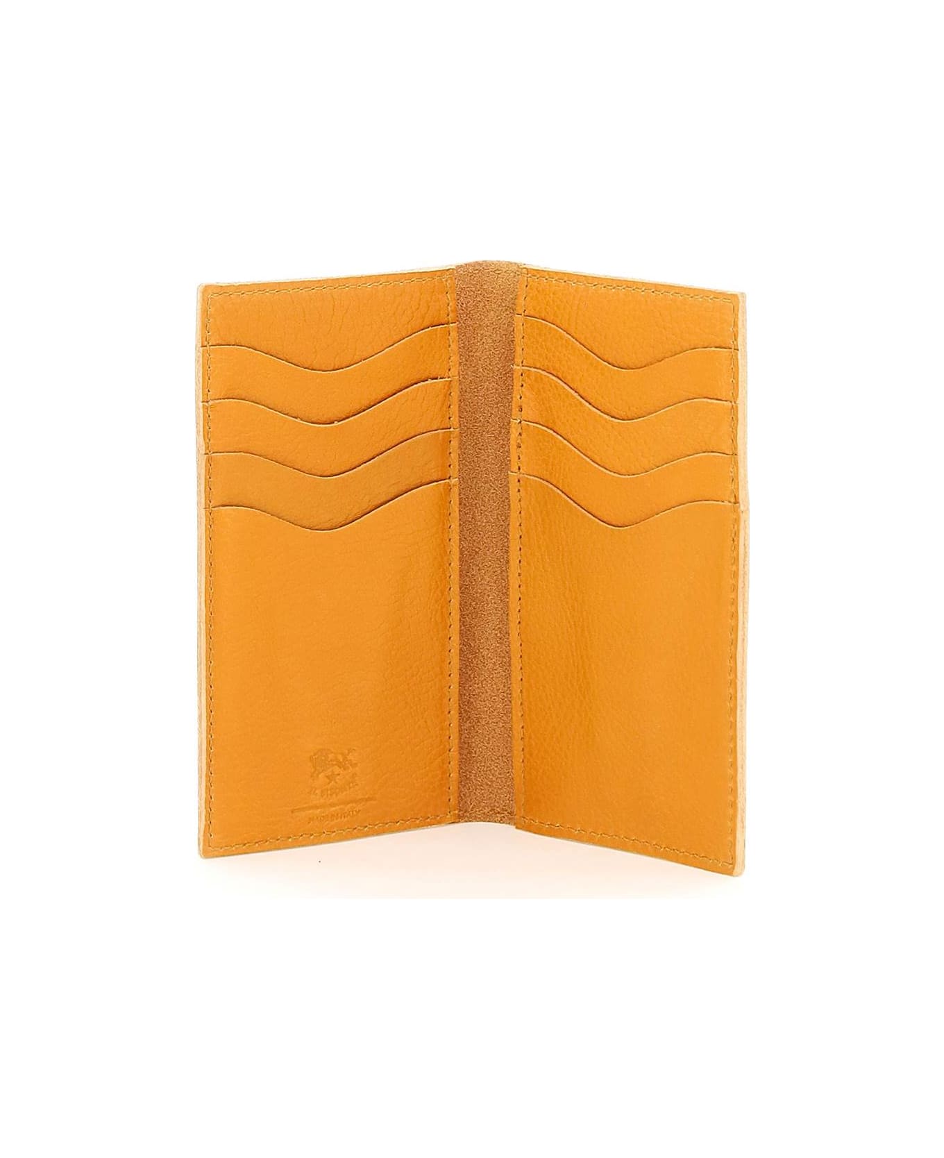 Il Bisonte Vertical Cardholder - MIELE (Orange)