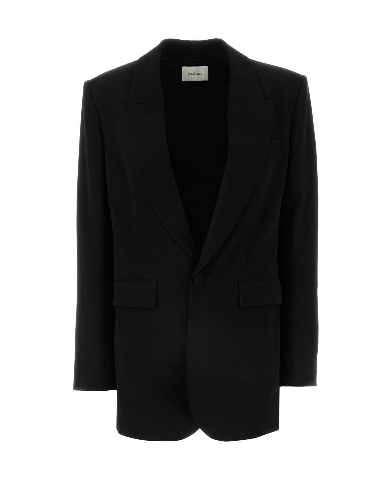 Saint Laurent Black Creme Blazer - NOIR