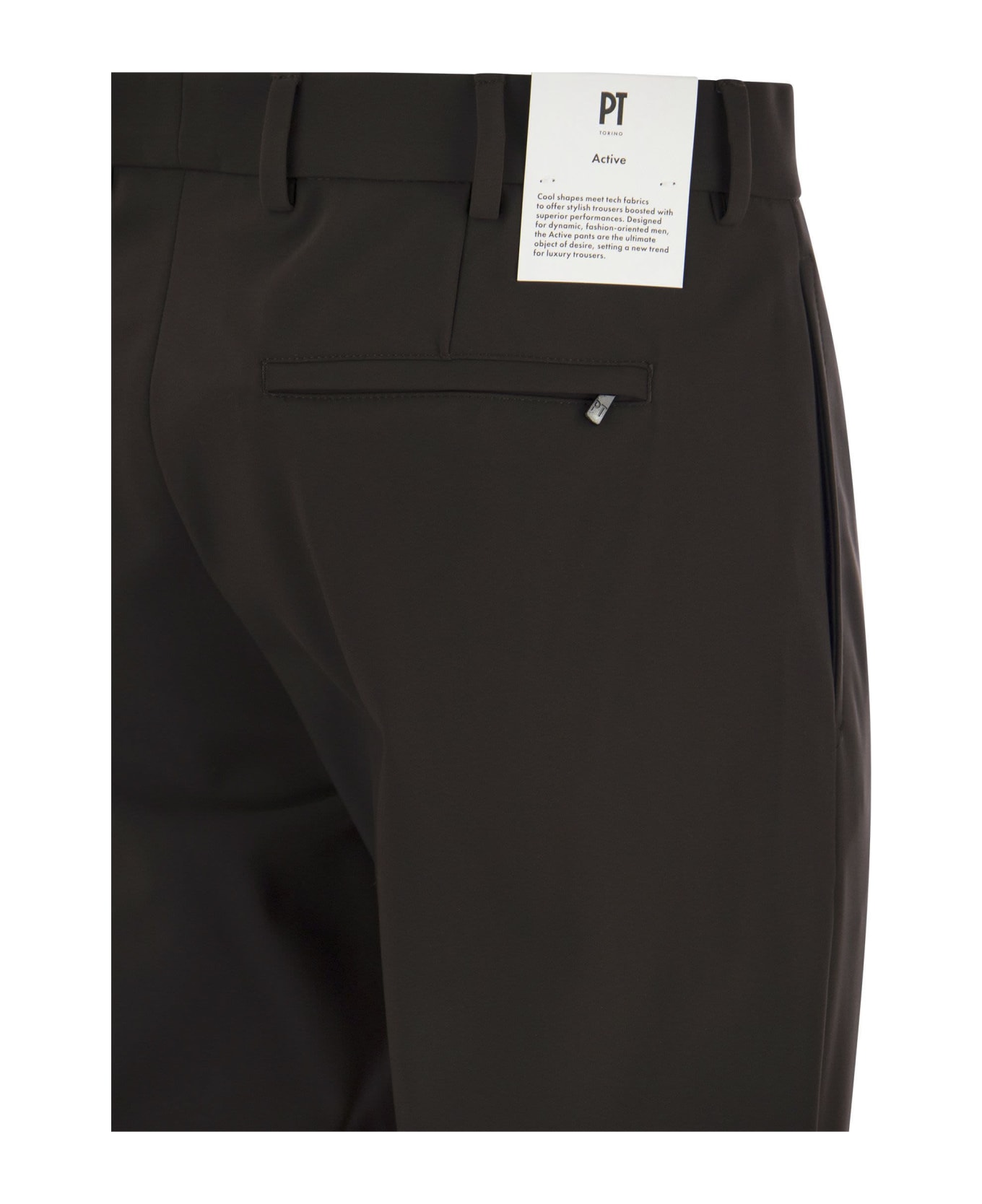 PT Torino 'epsilon' Trousers In Technical Fabric - Brown