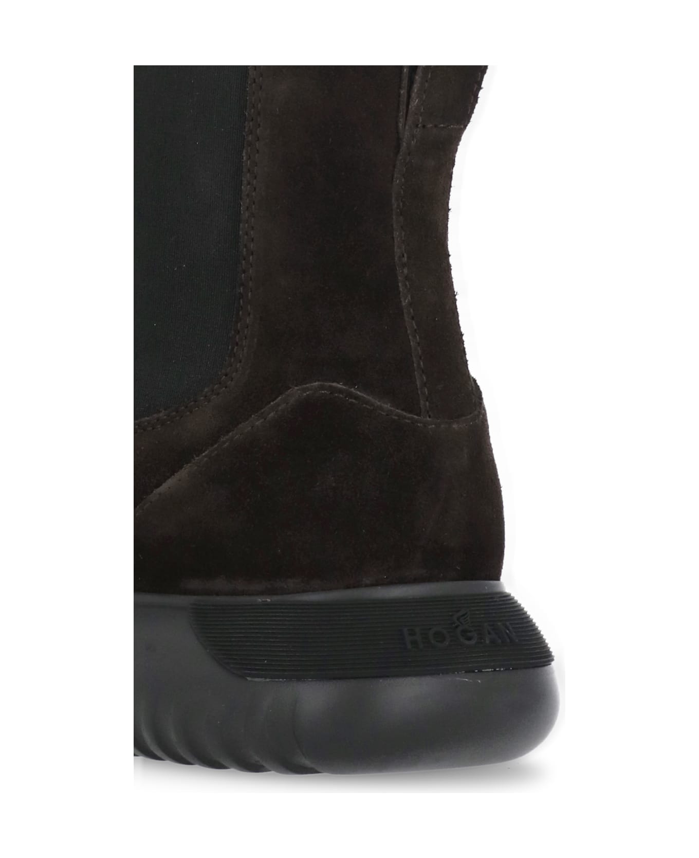 Hogan Round Toe Ankle Boots - Brown