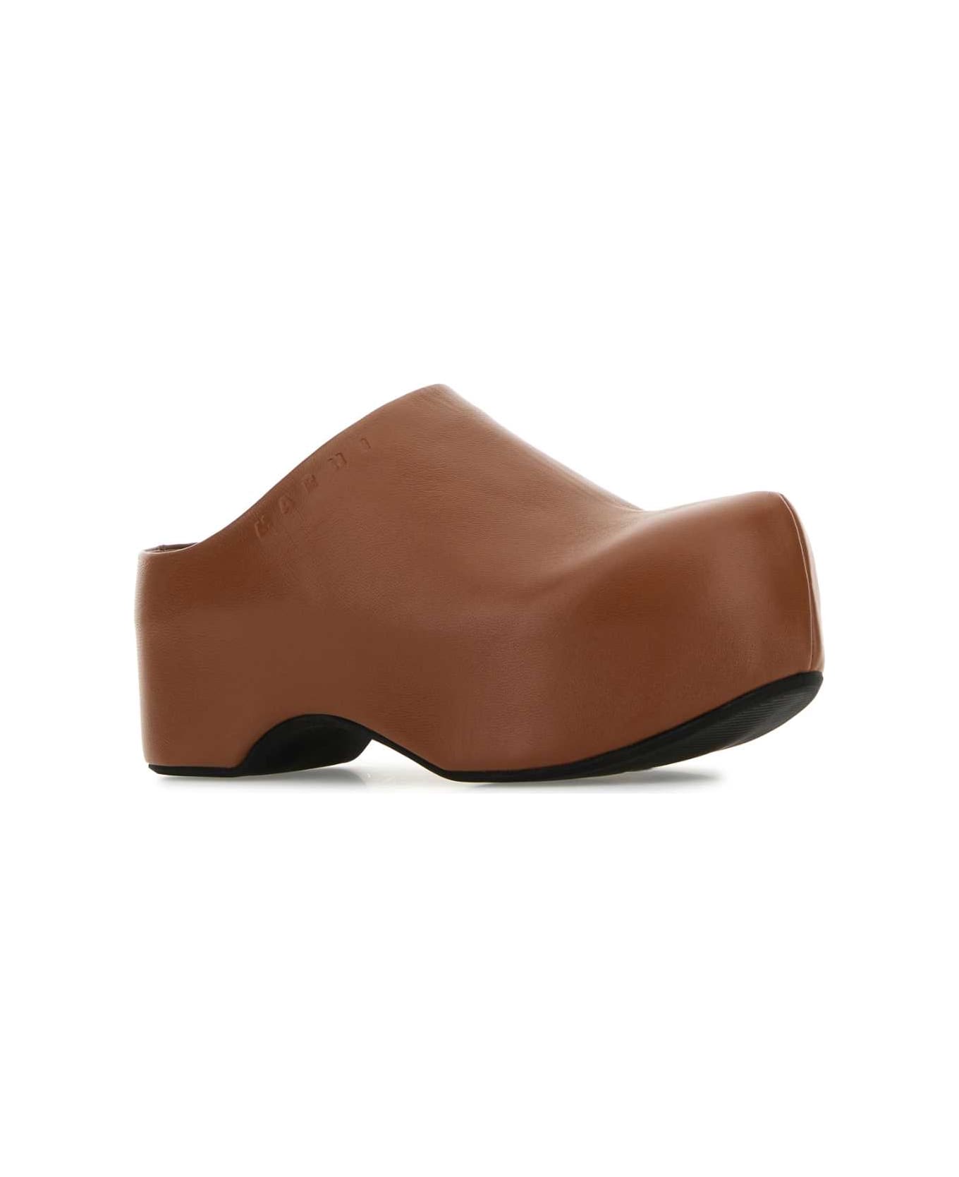 Marni Caramel Nappa Leather Mules - 00M81