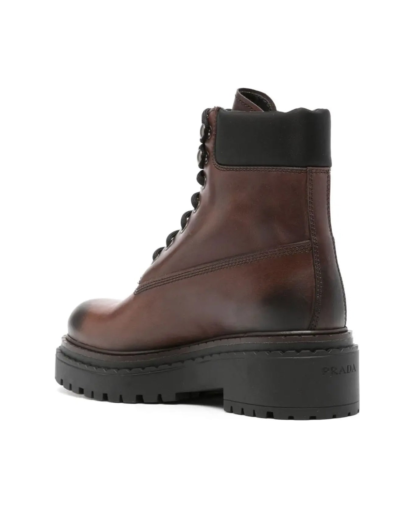 Prada Leather Boots - Brown