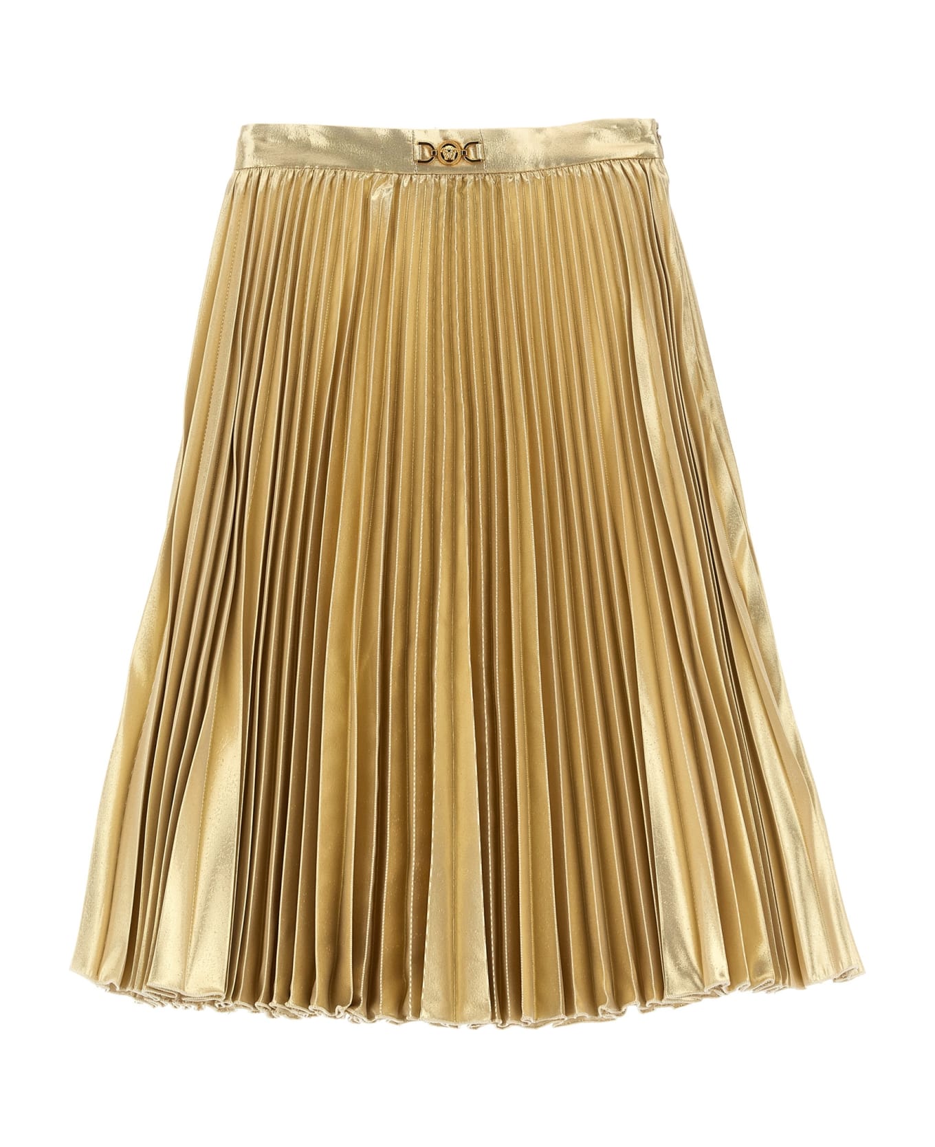 Versace 'medusa '95' Laminated Skirt - Gold