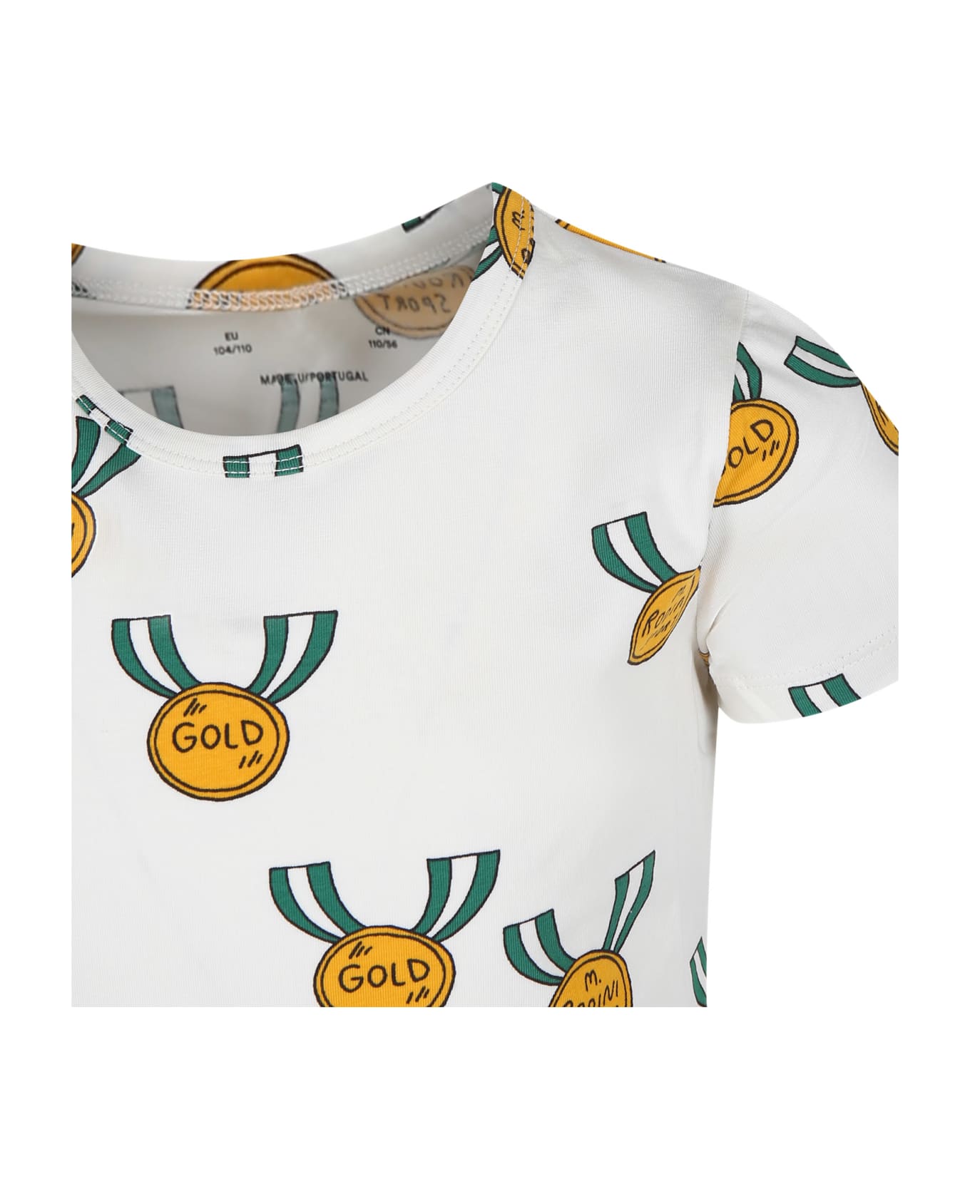 Mini Rodini Ivory T-shirt For Kids With Medals - Ivory