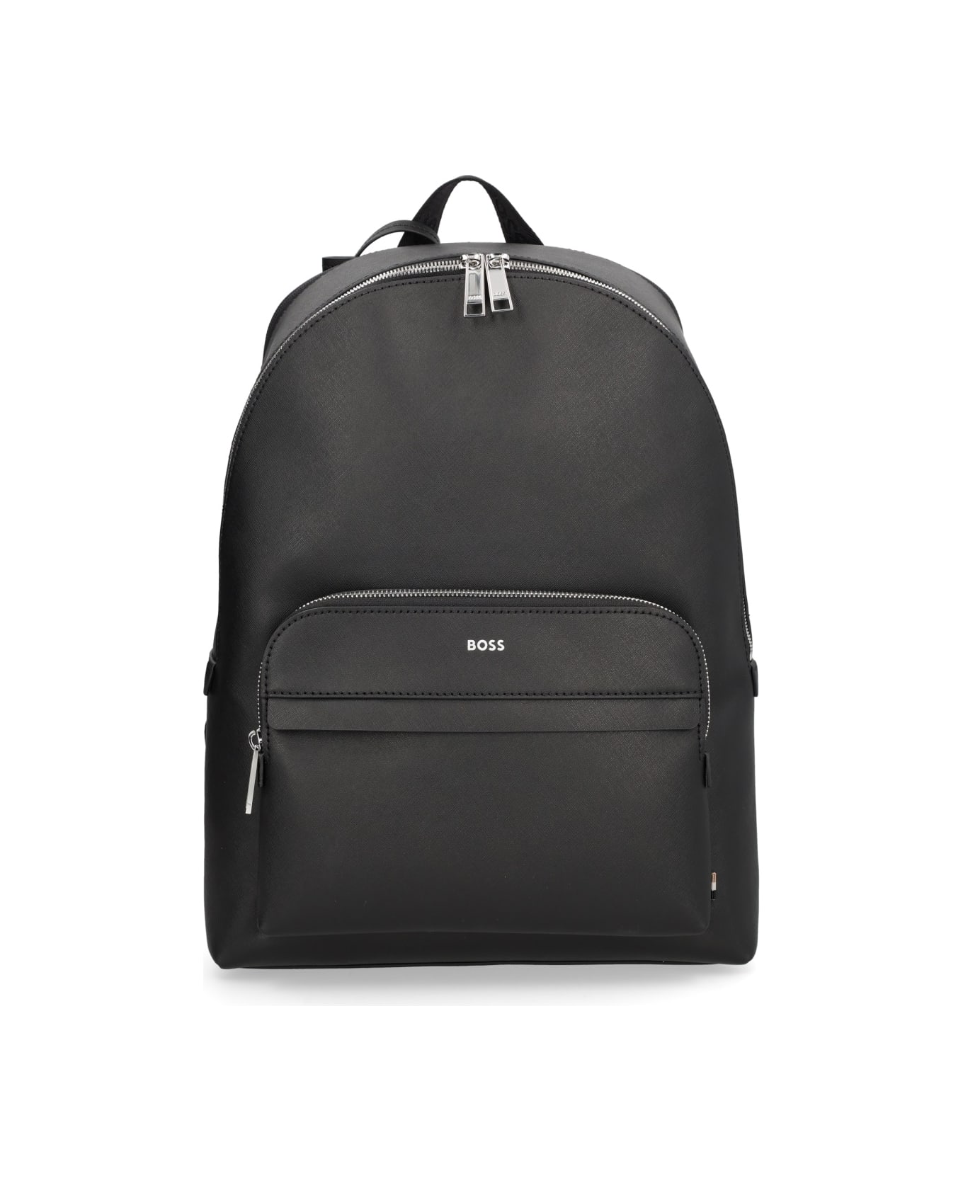 Hugo Boss Leather Backpack - BLACK