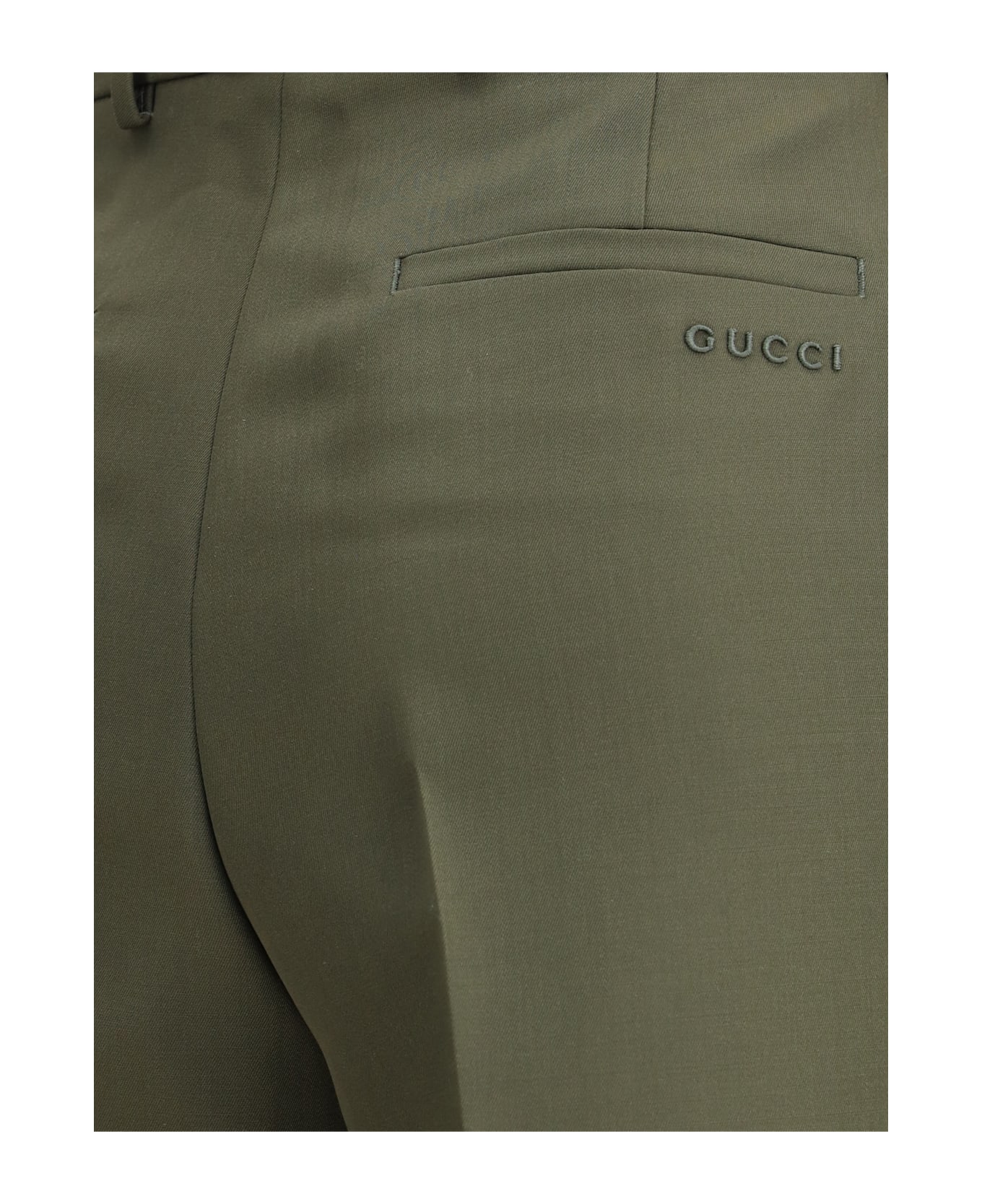Gucci Boyfriend Trousers With Embroidered Logo